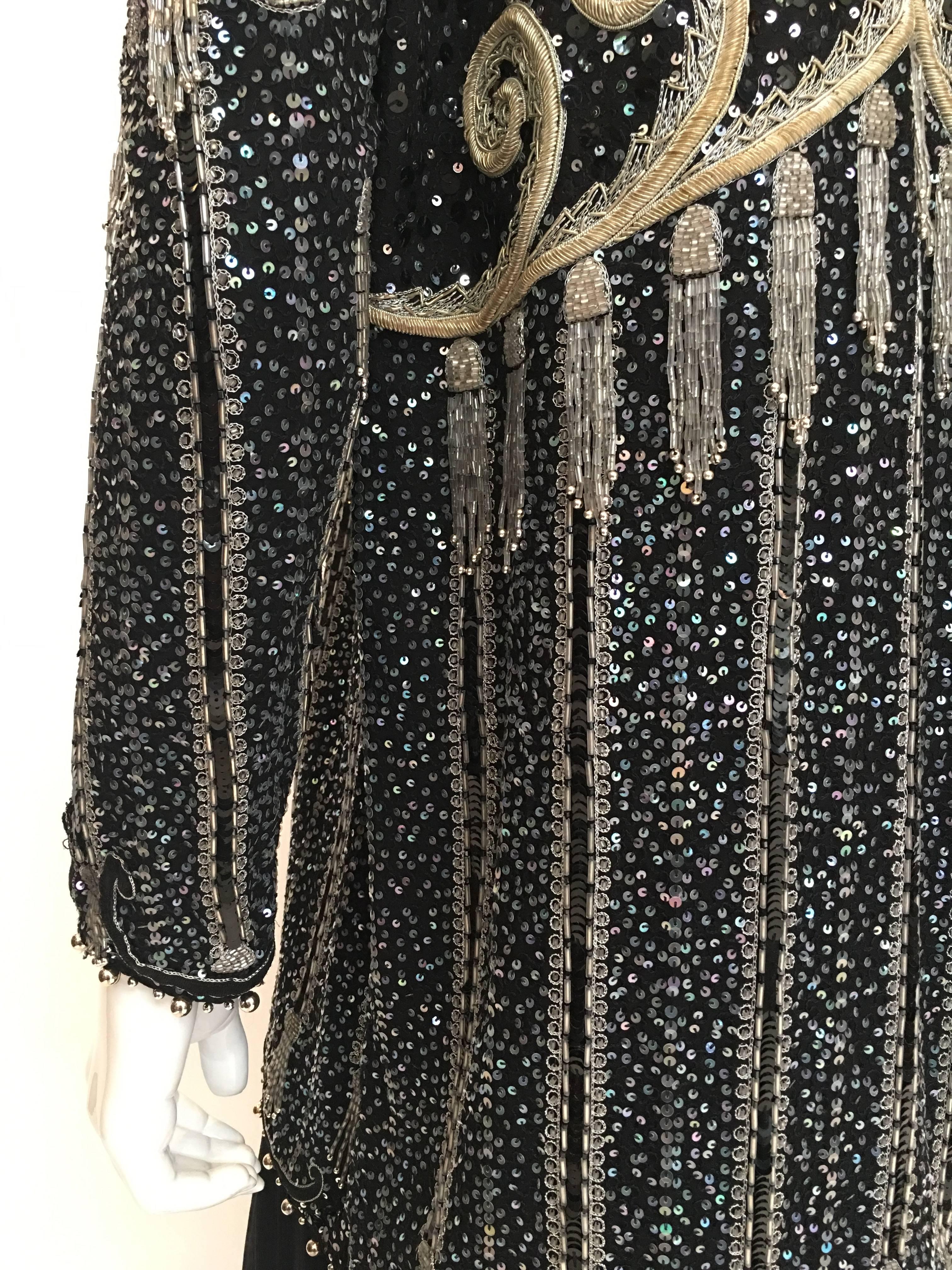 Zandra Rhodes 1980's Beaded and Sequined Jacket In Good Condition For Sale In Los Angeles, CA