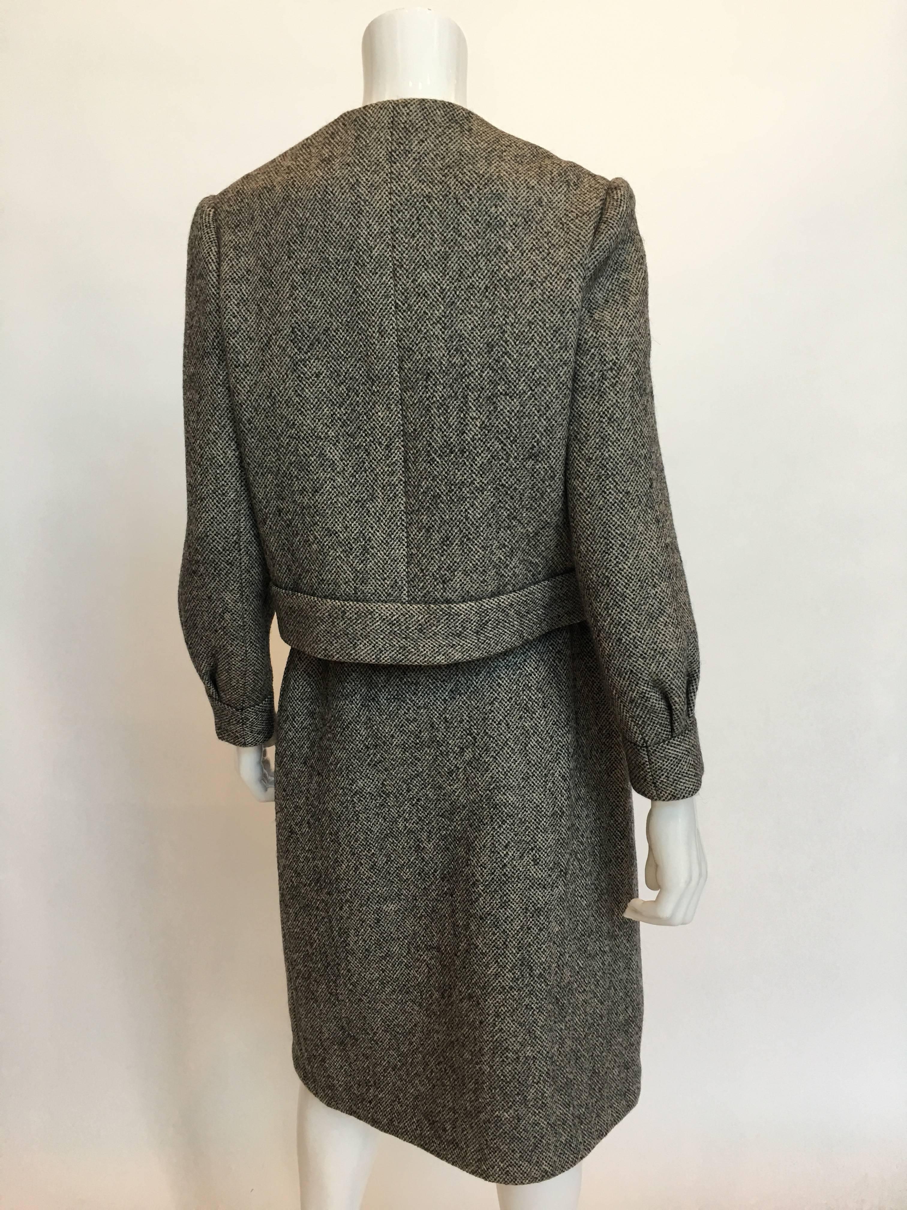 Norell Vintage 1960's Tweed Skirt Suit In Good Condition For Sale In Los Angeles, CA
