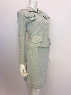 Givenchy 1990's Polka Dot Skirt Suit