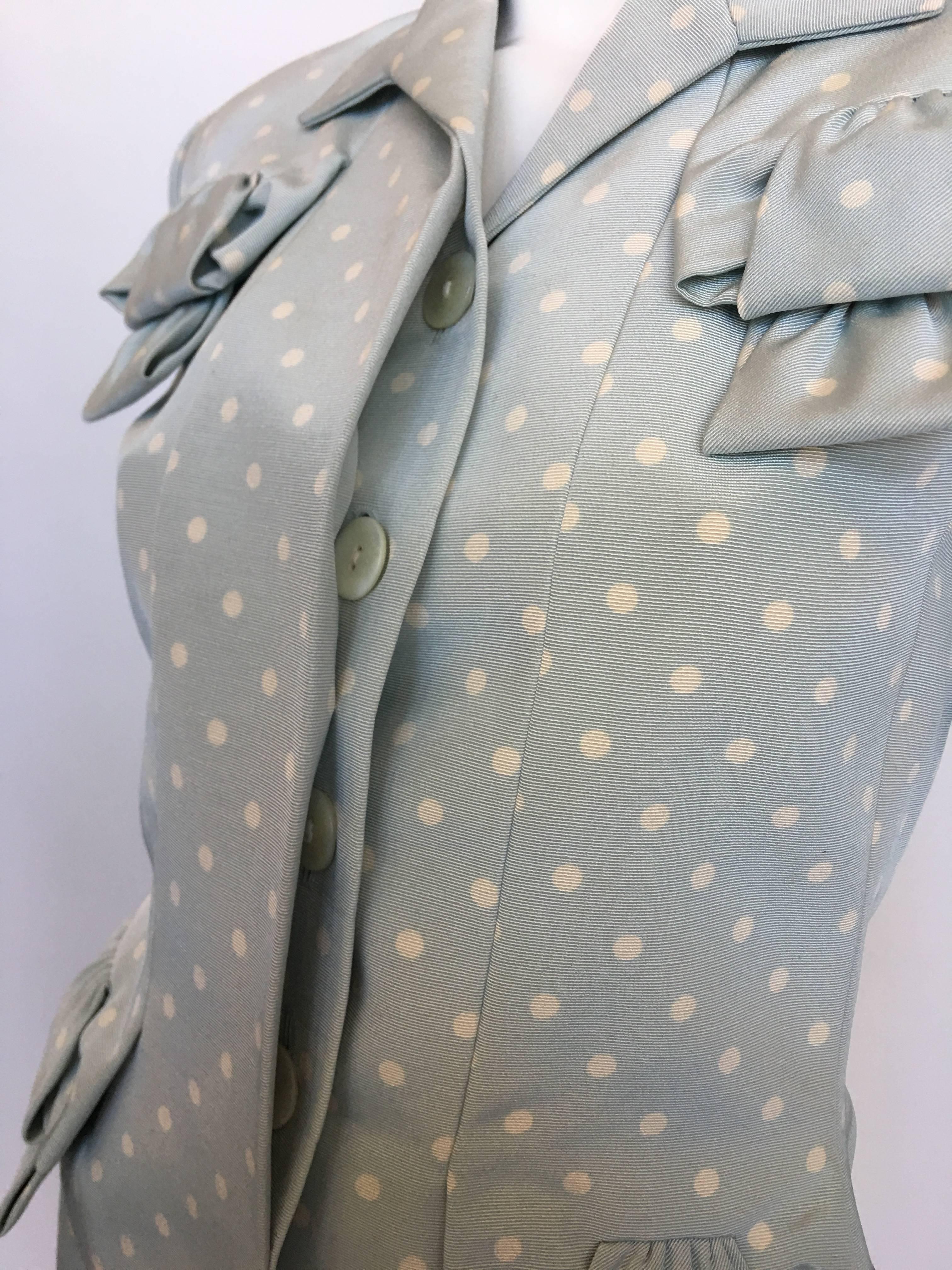 Givenchy 1990's Polka Dot Skirt Suit For Sale 1