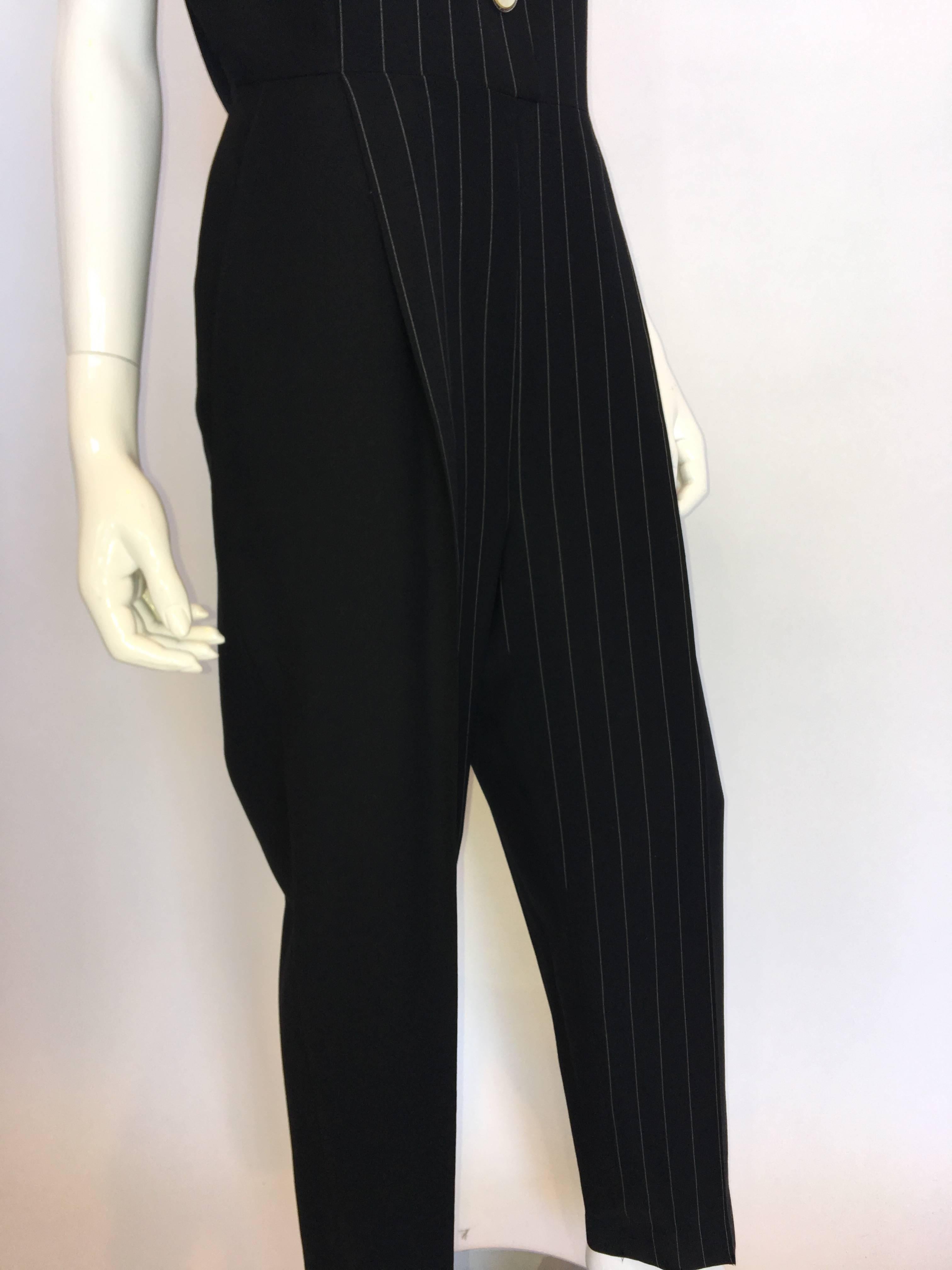 Black Gianni Versace Couture 1980's Jumpsuit For Sale