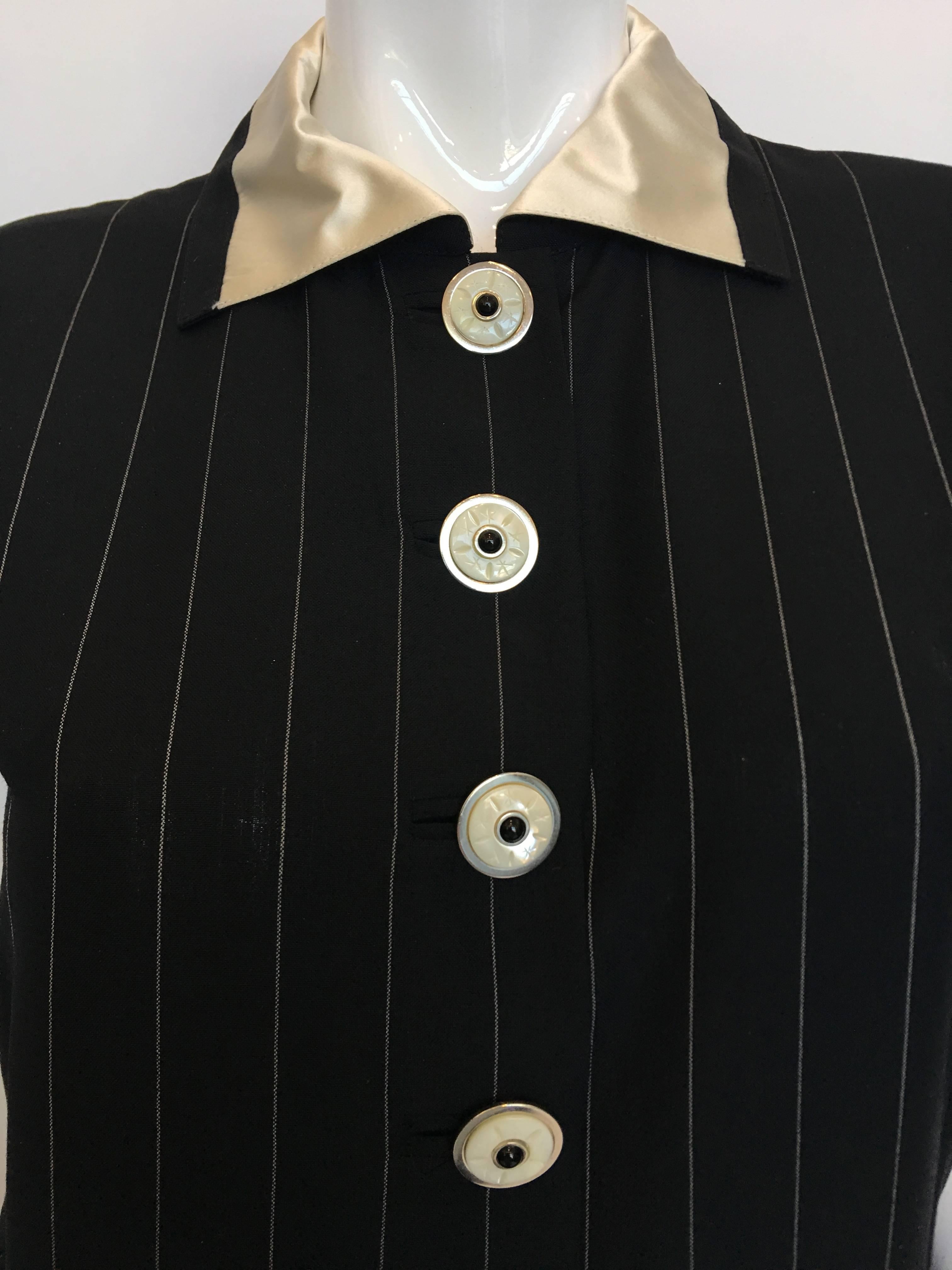Noir Combinaison tailleur de couture Gianni Versace des années 1980 en vente
