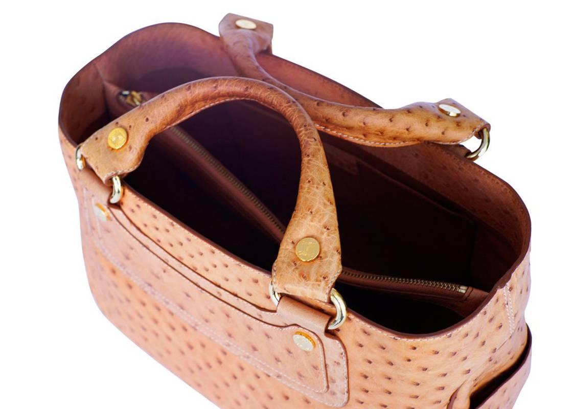 Celine Ostrich Leather Handle Bag 1