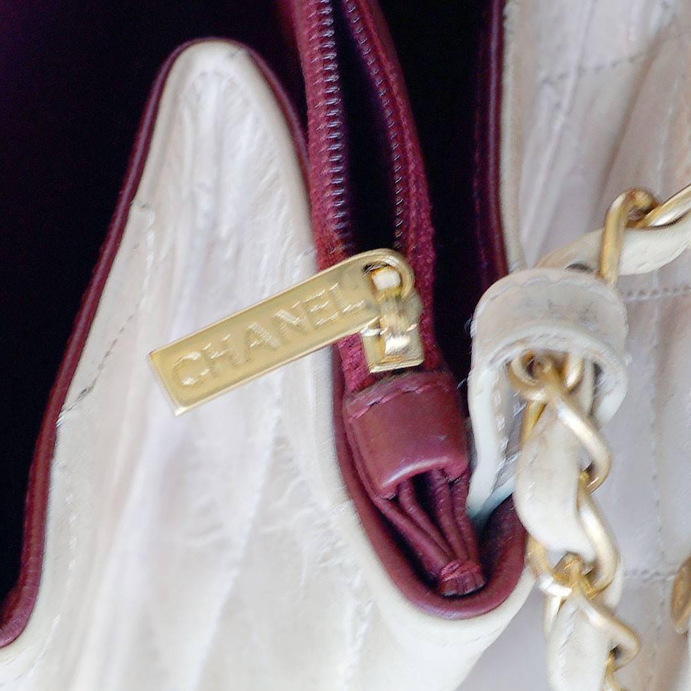 Women's Chanel Cream Classic Jumbo Flap Lambskin Bag