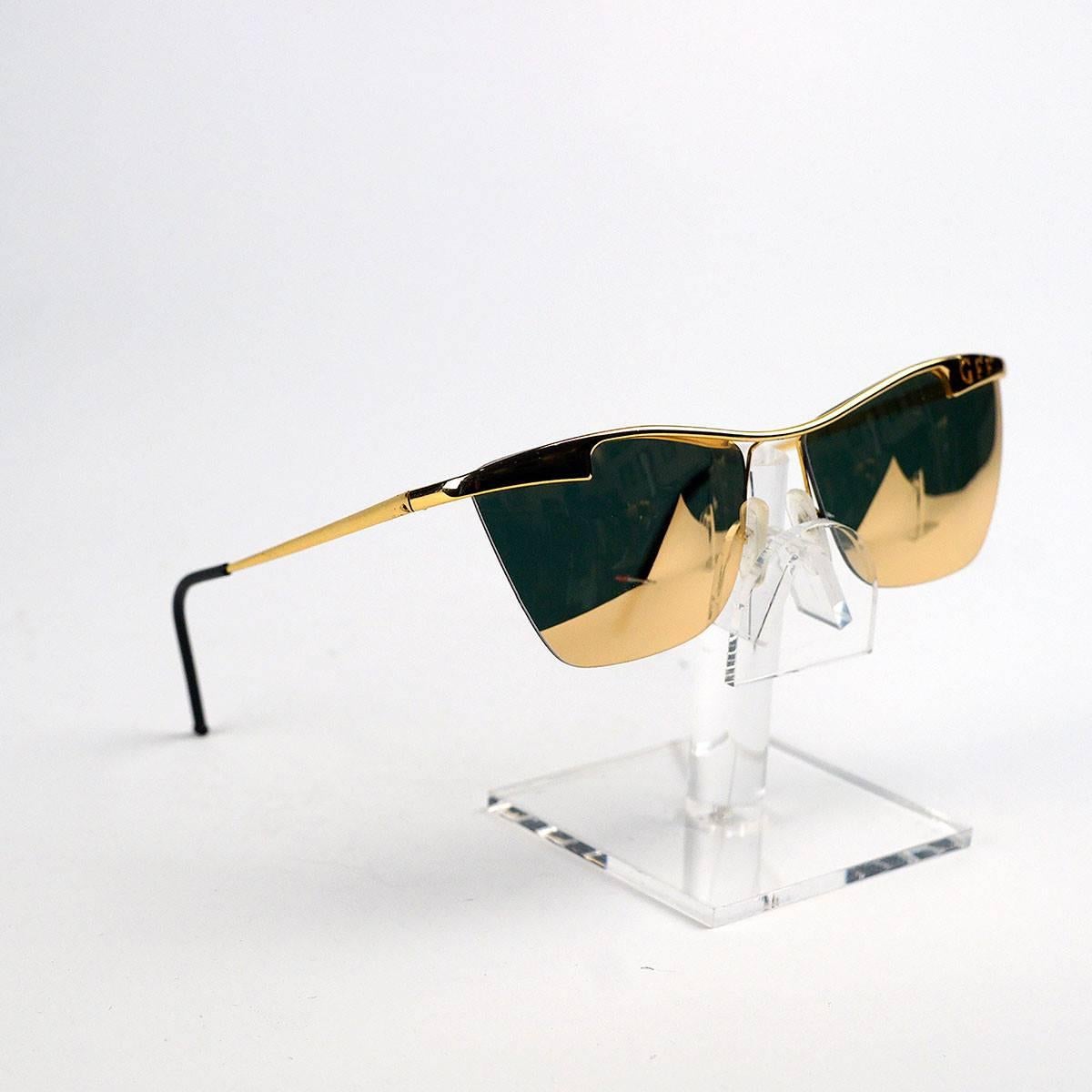 Black Gianfranco Ferre Gold Mirrored Sunglasses