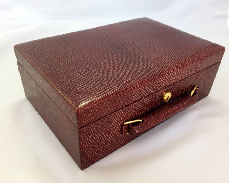Hermes Lizard Skin Jewelry Box with Velvet Lining at 1stDibs hermes