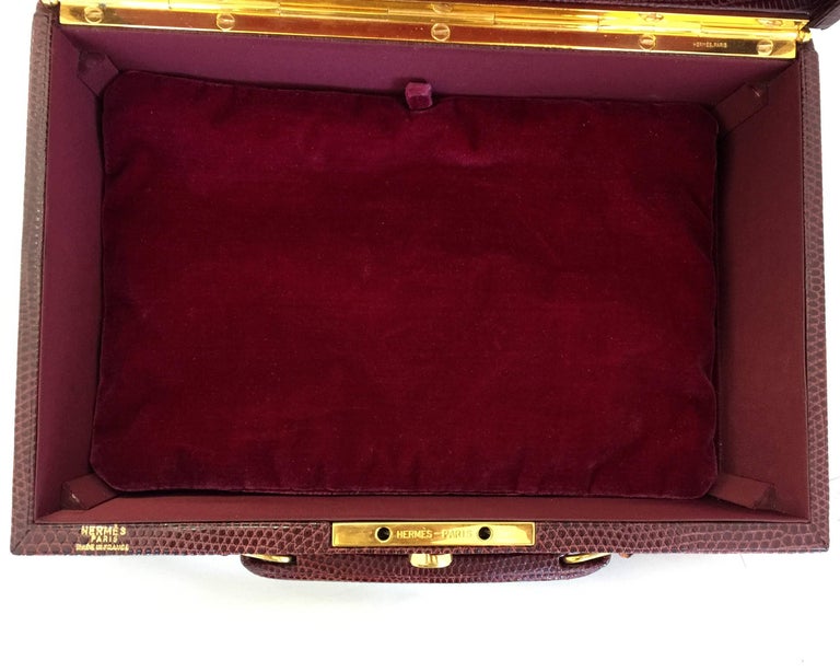Hermes Lizard Skin Jewelry Box with Velvet Lining at 1stDibs hermes