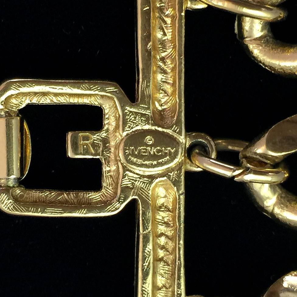 Givenchy Triple Chain Gold Tone Monogram Necklace  1