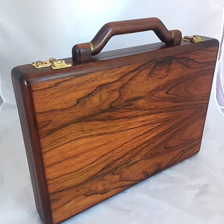 Jeffrey Benjamin Custom Solid Walnut Attache Case Briefcase at 1stDibs custom briefcase