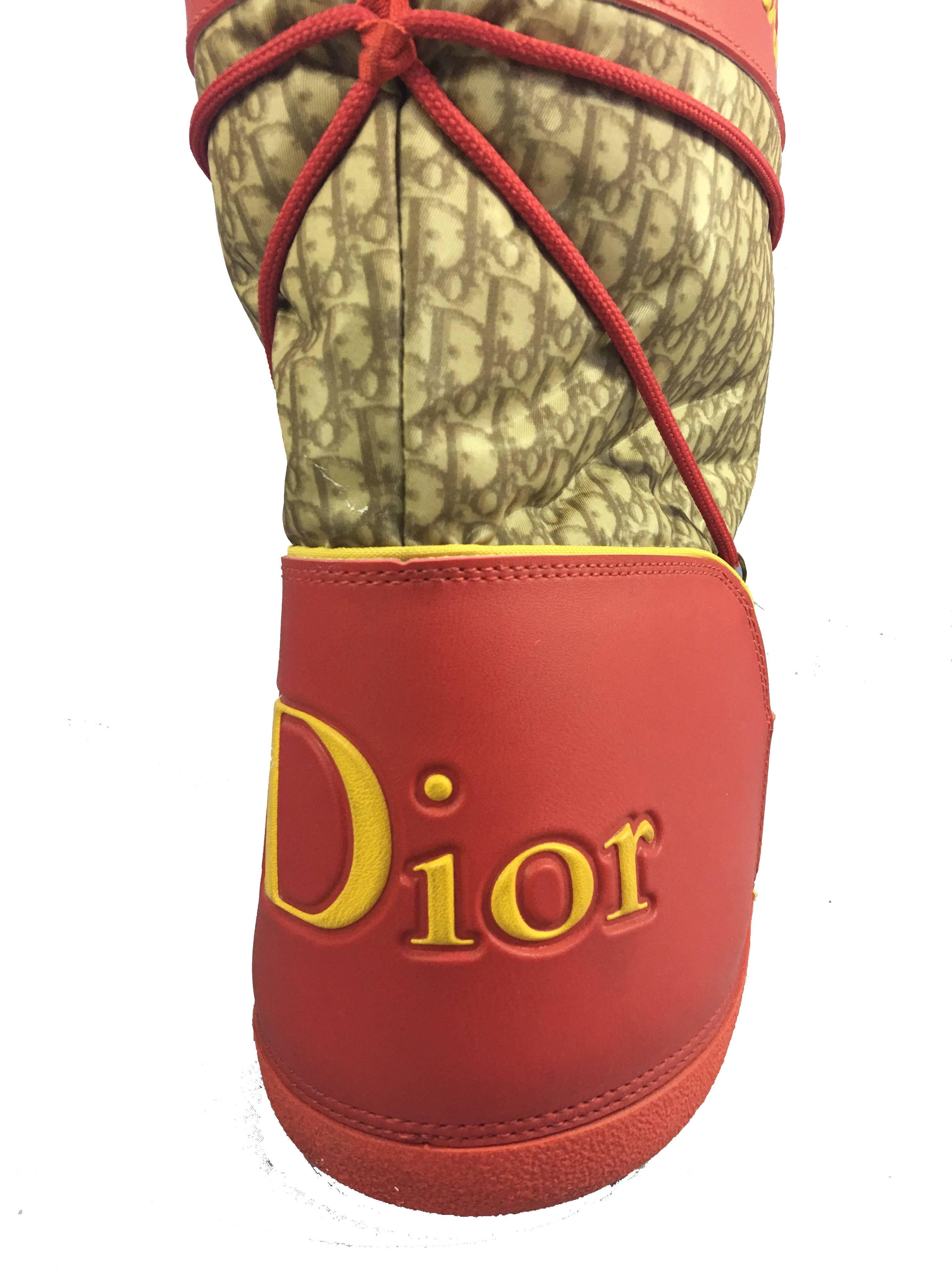 Brown Dior Logo Snow Boot