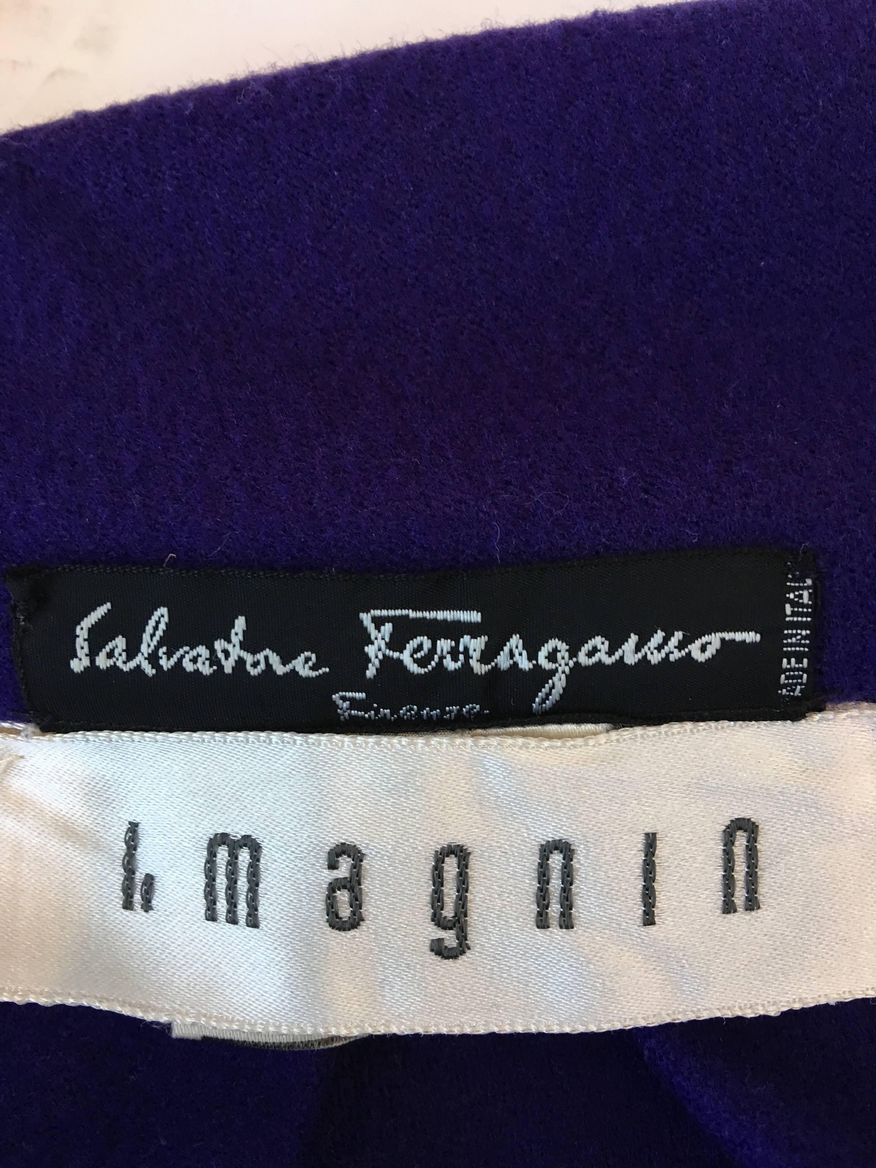 Ferragamo Purple Wool Cape Style Coat / I Magnin Department Store For ...