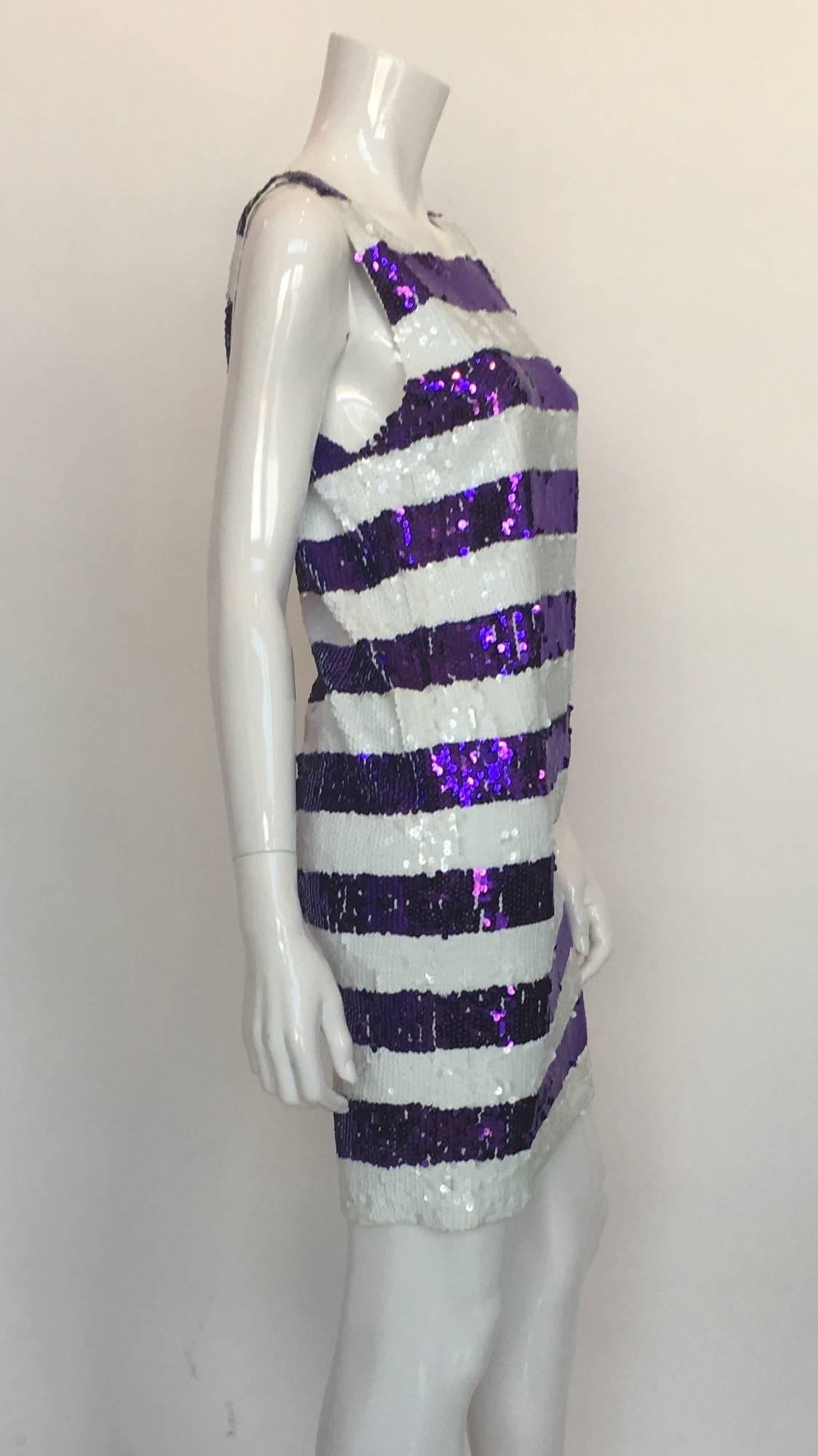 Women's or Men's Gene Ewing Sequin Striped Shift Dress For Sale