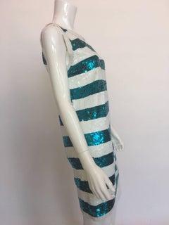 Gene Ewing Sequin Striped Shift Dress, 1980s