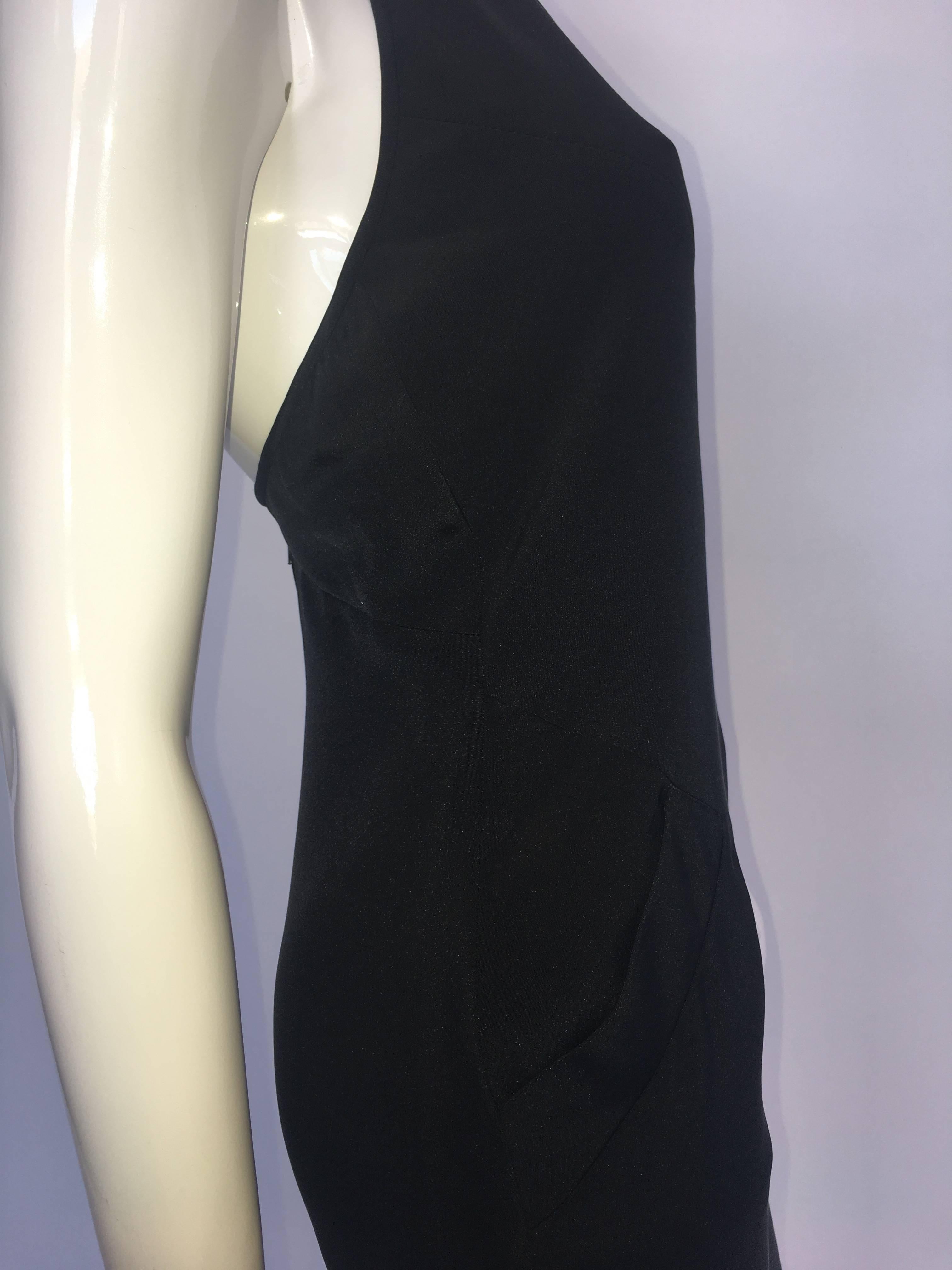 1990s Karl Lagerfeld Sexy Black High Neck Halter Dress  For Sale 1