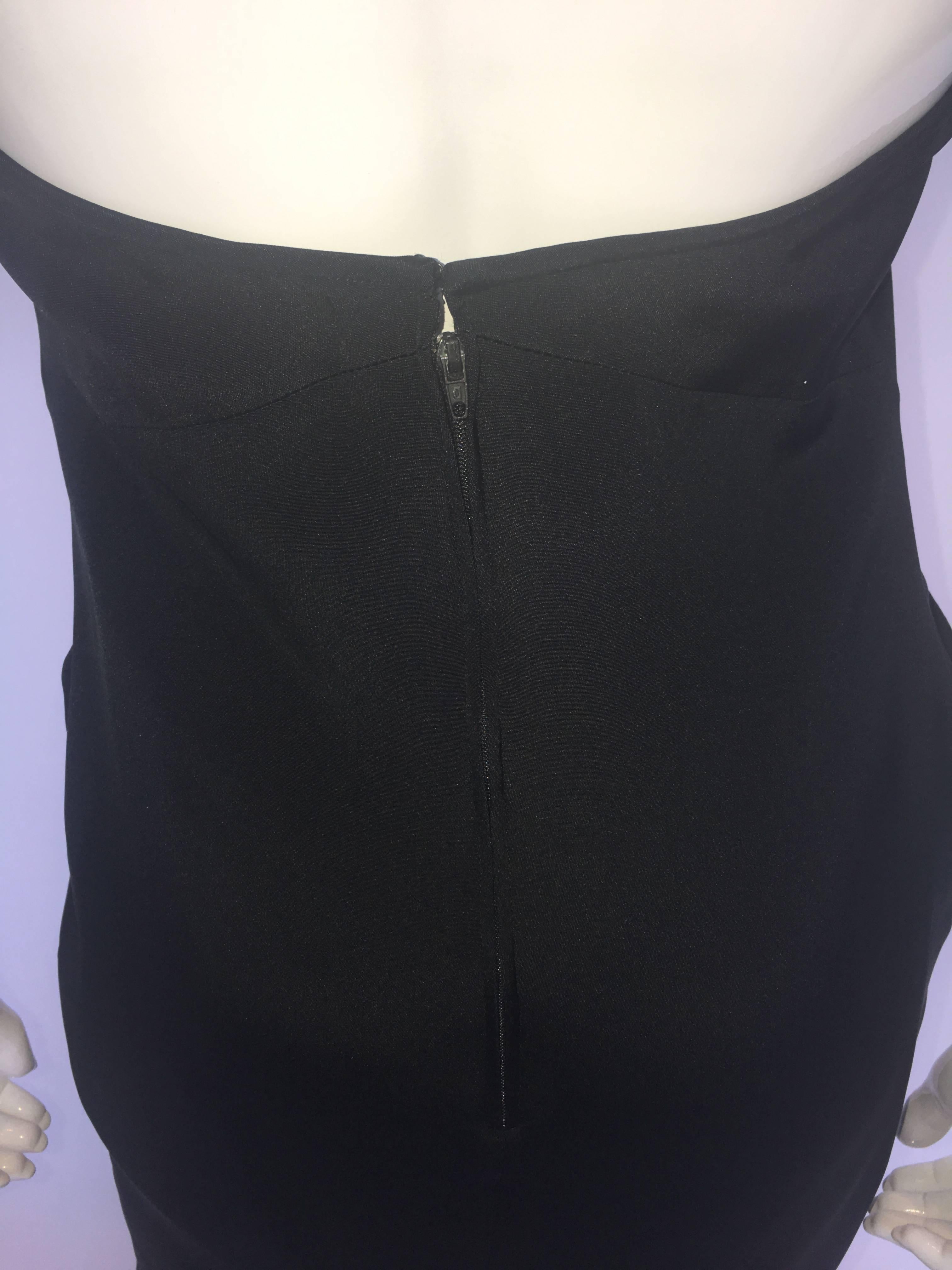 1990s Karl Lagerfeld Sexy Black High Neck Halter Dress  For Sale 2