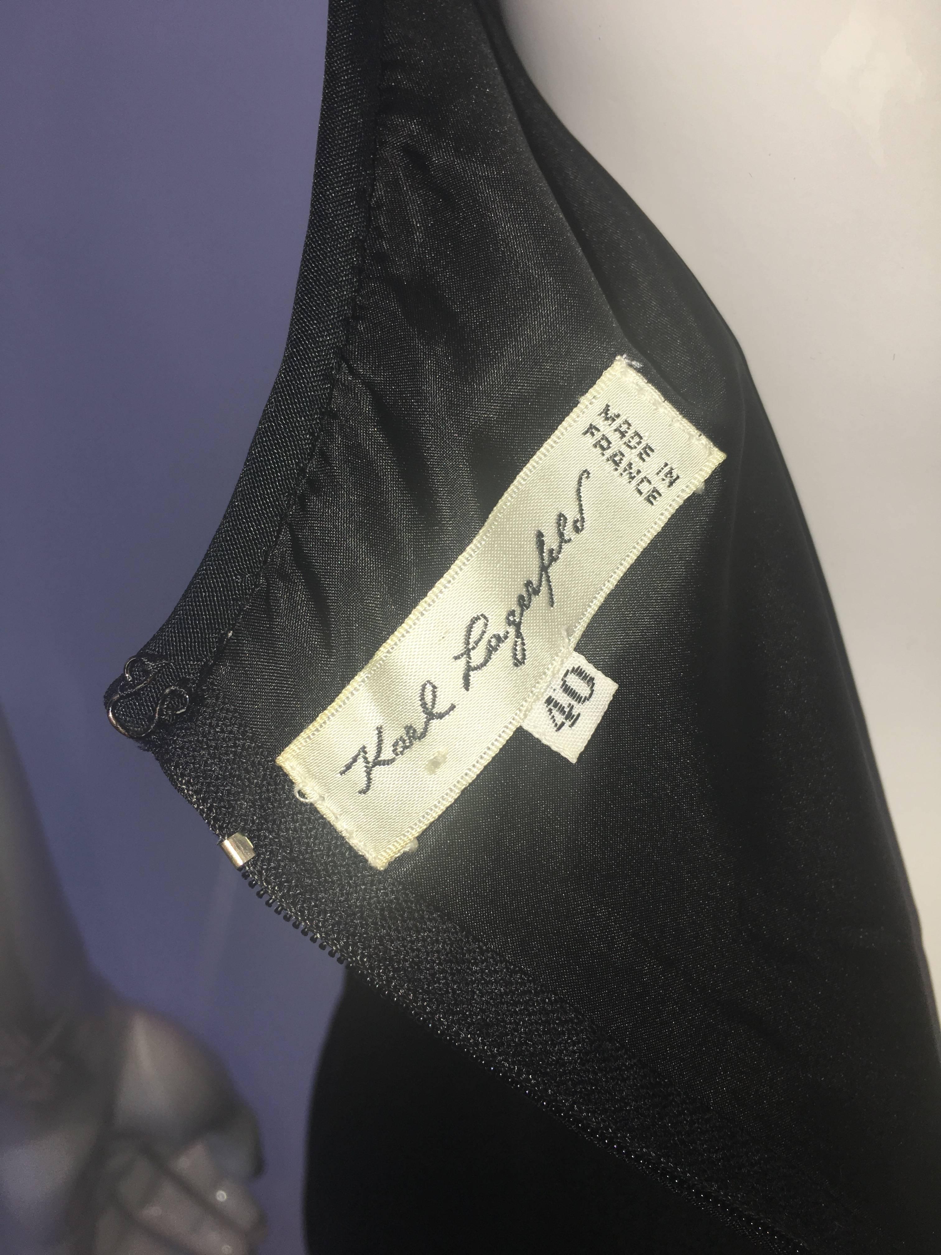 1990s Karl Lagerfeld Sexy Black High Neck Halter Dress  For Sale 3