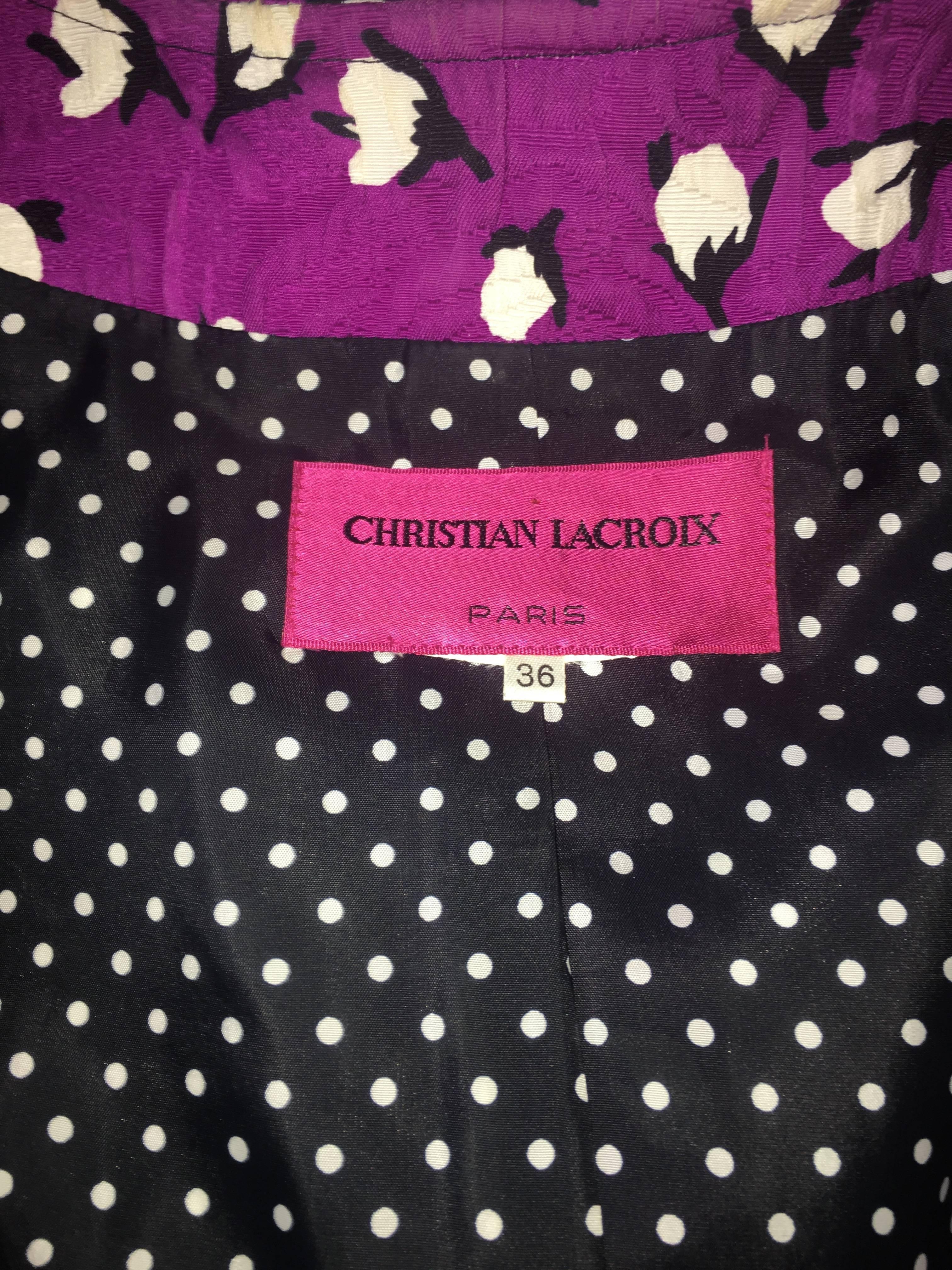 1990s Christian Lacroix 2 Pc Skirt Suit For Sale 4