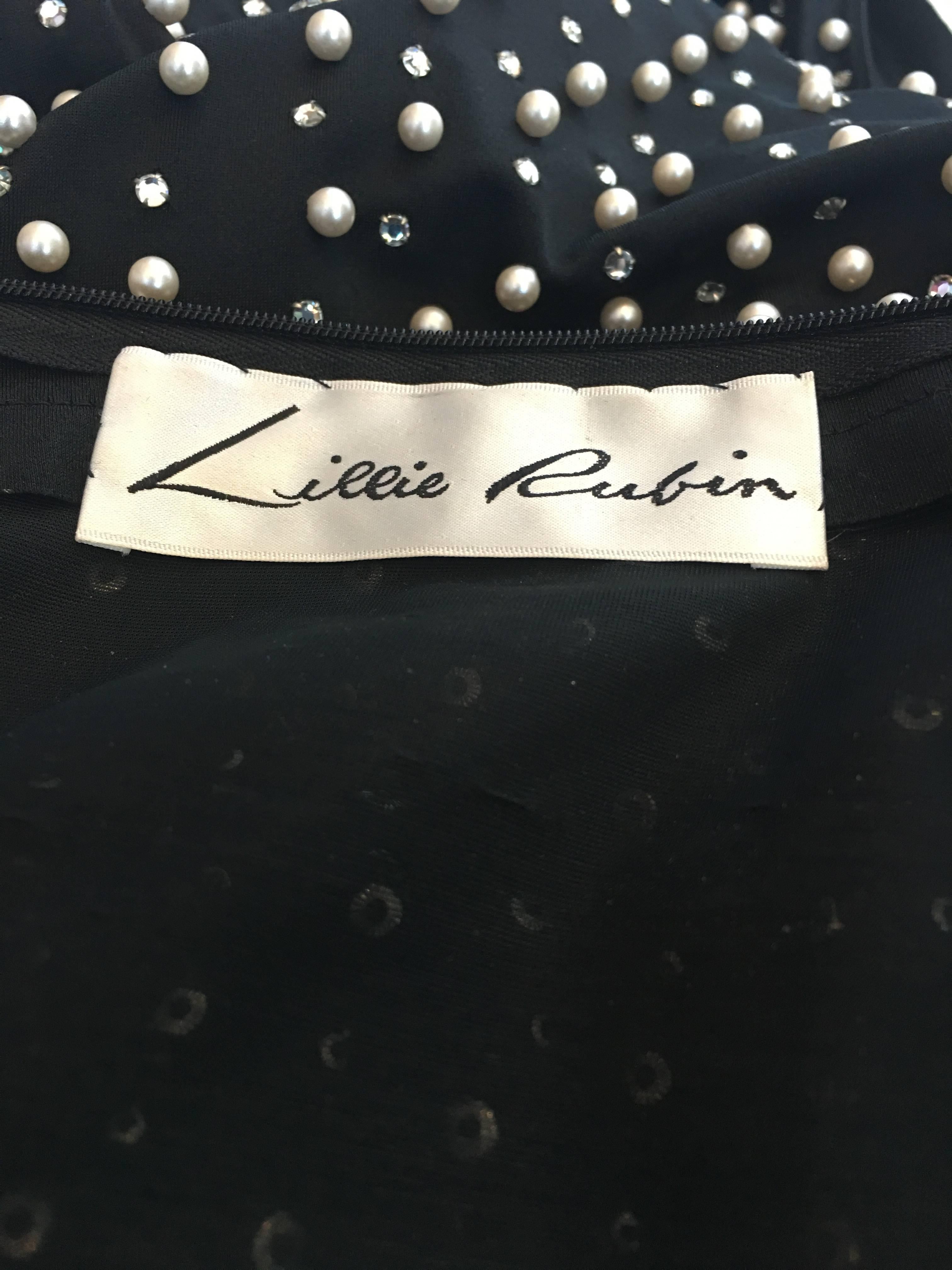 Lillie Rubin Pearl Encrusted Dress, 1980s  In Good Condition In Los Angeles, CA