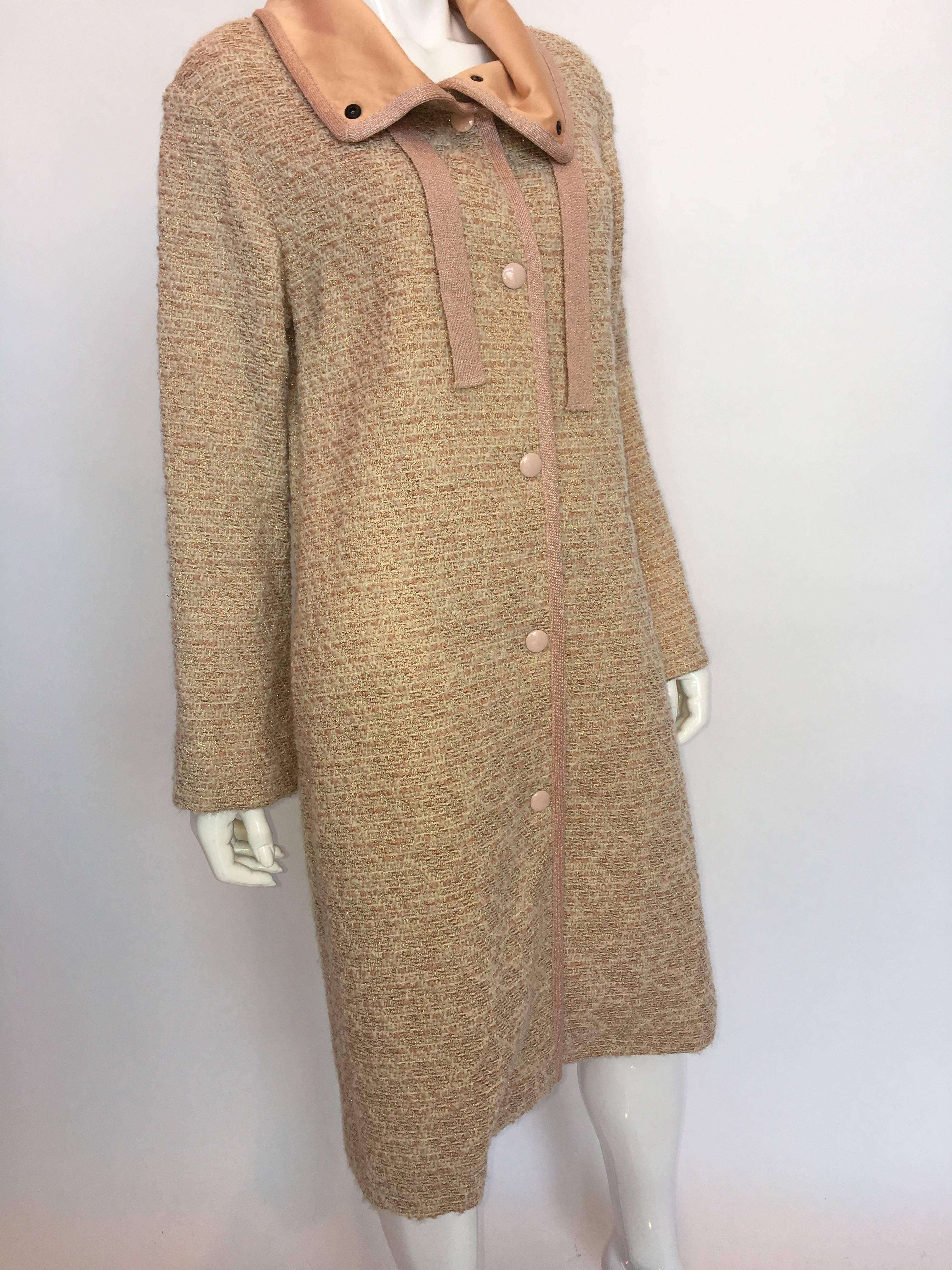 Missoni Wool Dusty Rose & Ivory Woven Jacket With Metallic Thread

Made in Italy 
Size label: US 12

Shoulders - seam to seam: 19