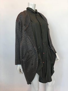 1980s Marithe + Francois Girbaud Oversized Grey Jacquard Jacket & Shirt Set