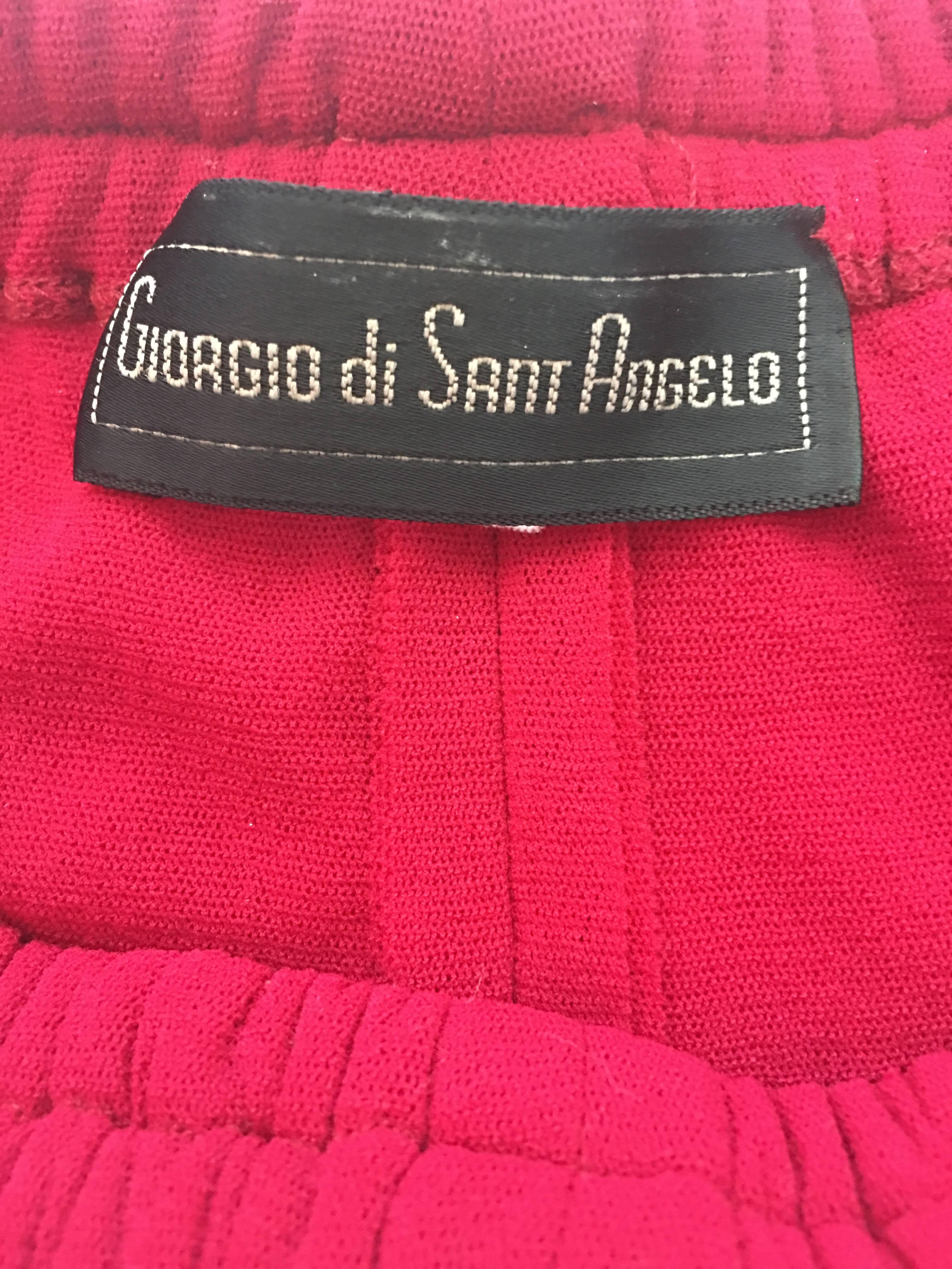 Giorgio Di Sant' Angelo - Set di pantaloni in due pezzi color lampone, anni '80 in vendita 4