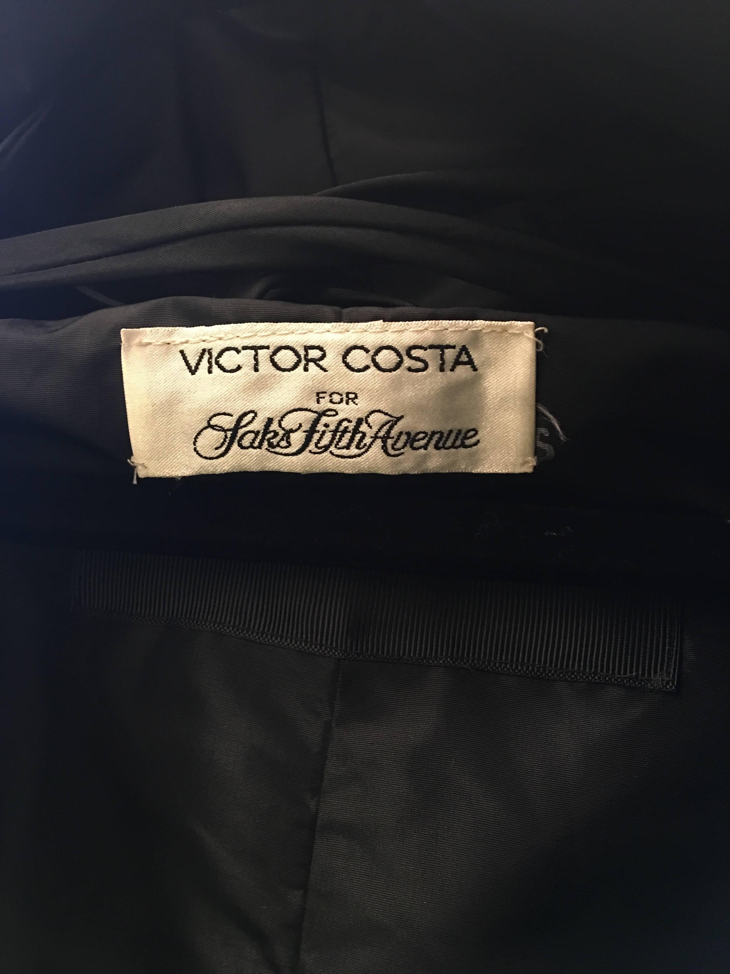 Victor Costa for Saks Fifth Ave Formal Black Opera Coat, 1980s  1