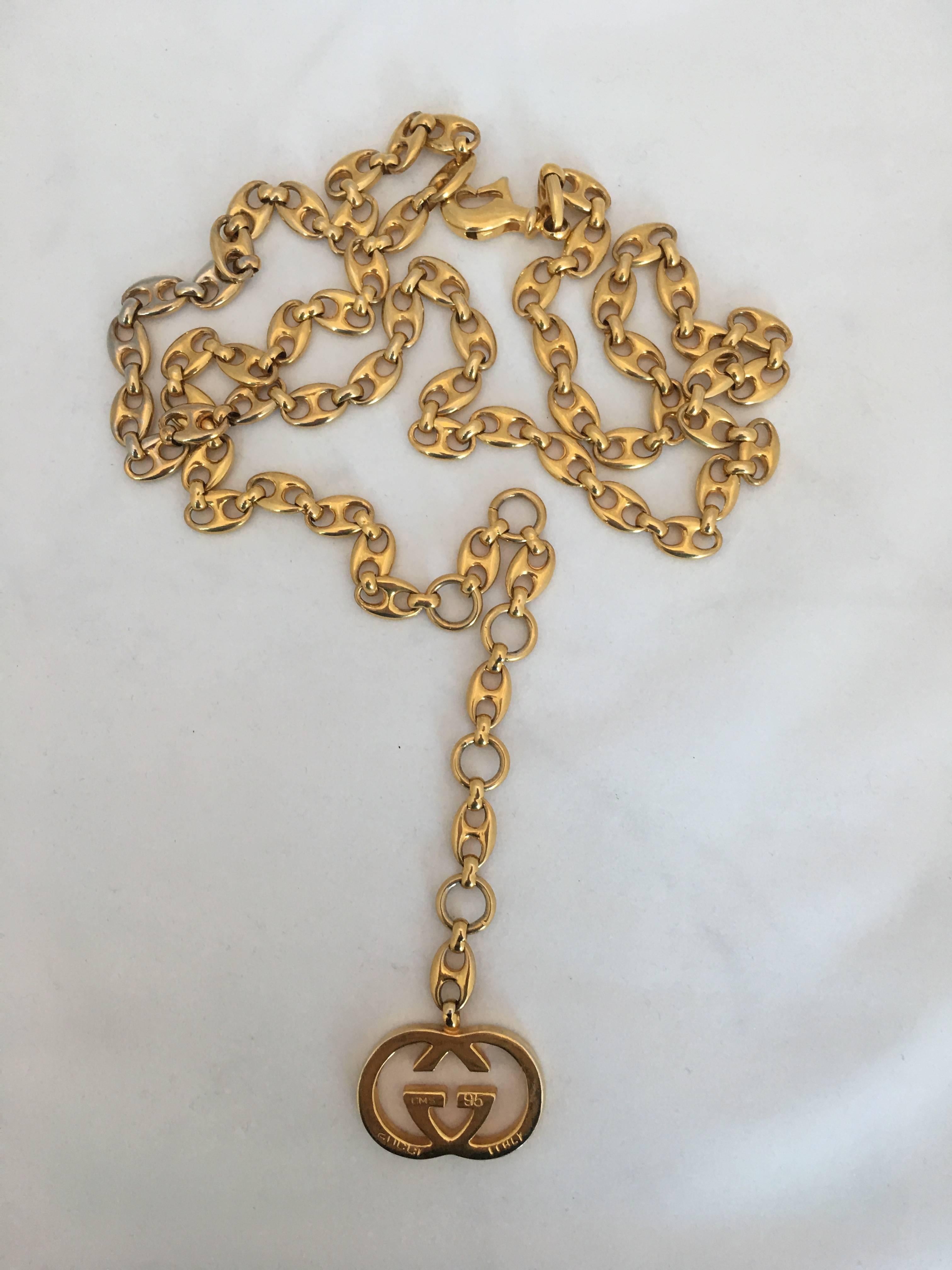  Gucci Goldfarbener Sterlingsilber 925 Italienischer Mariner Gliedergürtel, 1970er Jahre  für Damen oder Herren im Angebot