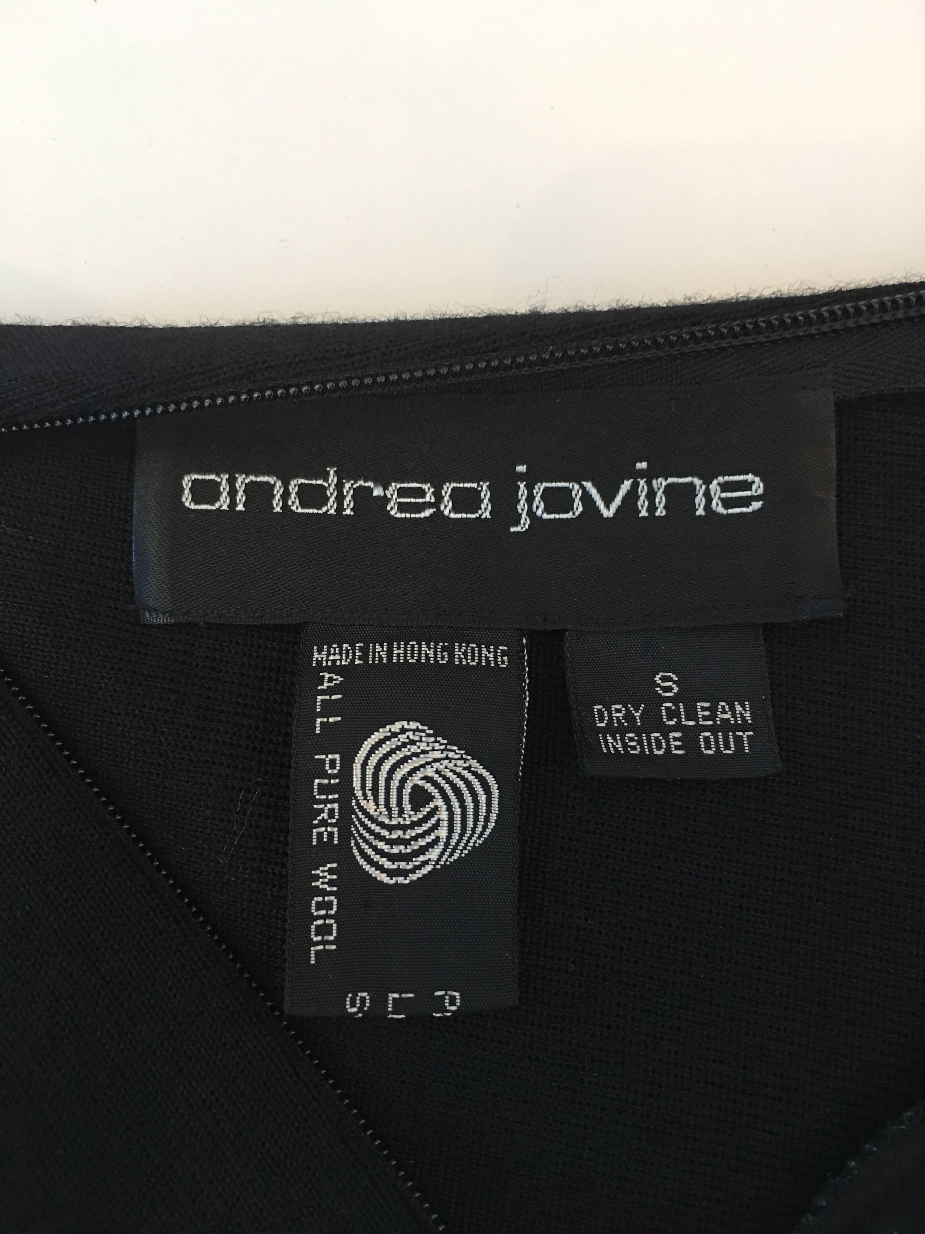 Andrea Jovine - Robe en maille de laine noire ajustée des années 1980  en vente 1