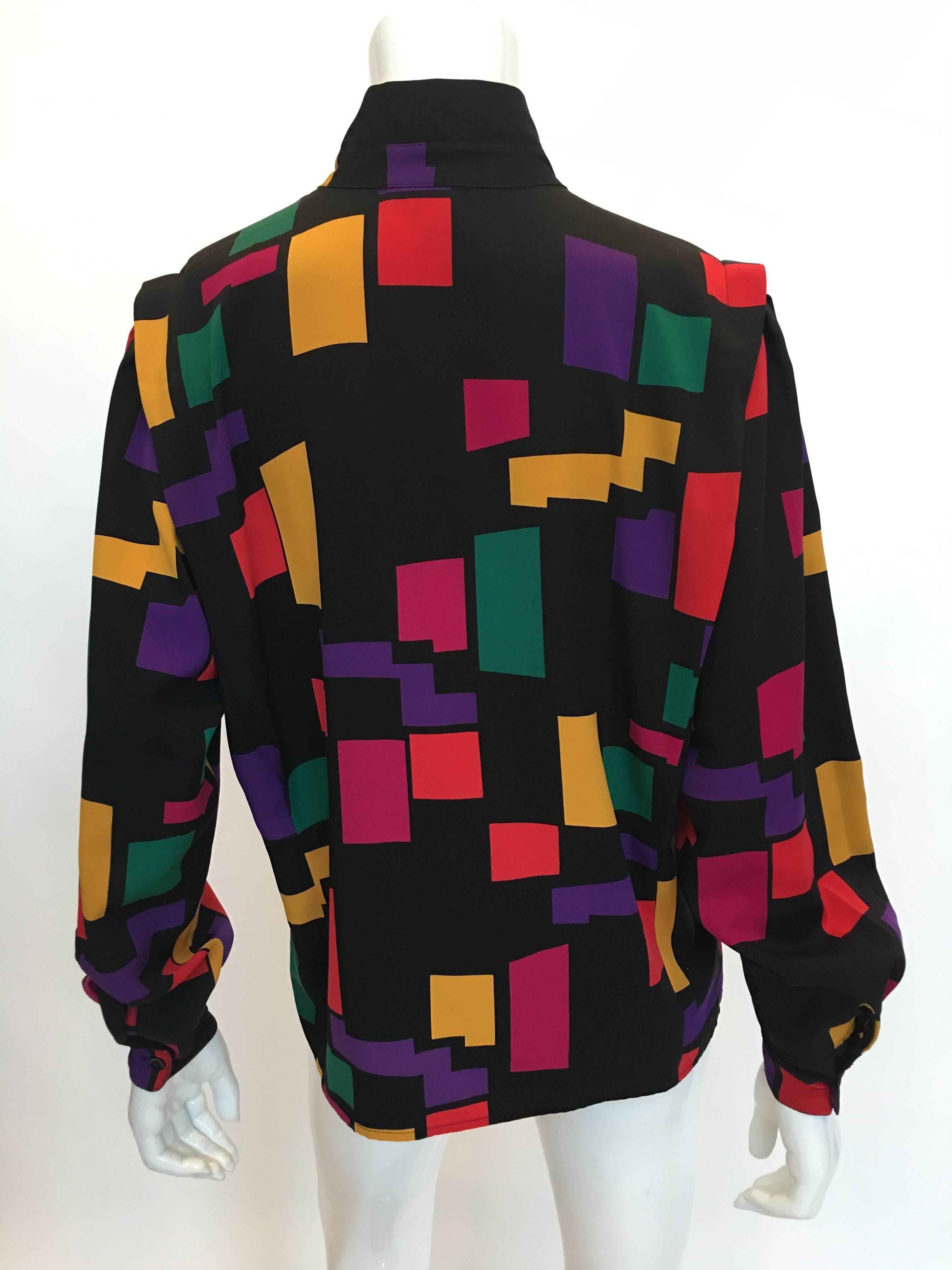 Women's or Men's Pierre Cardin Vintage 1980's Abstract Print Blouse