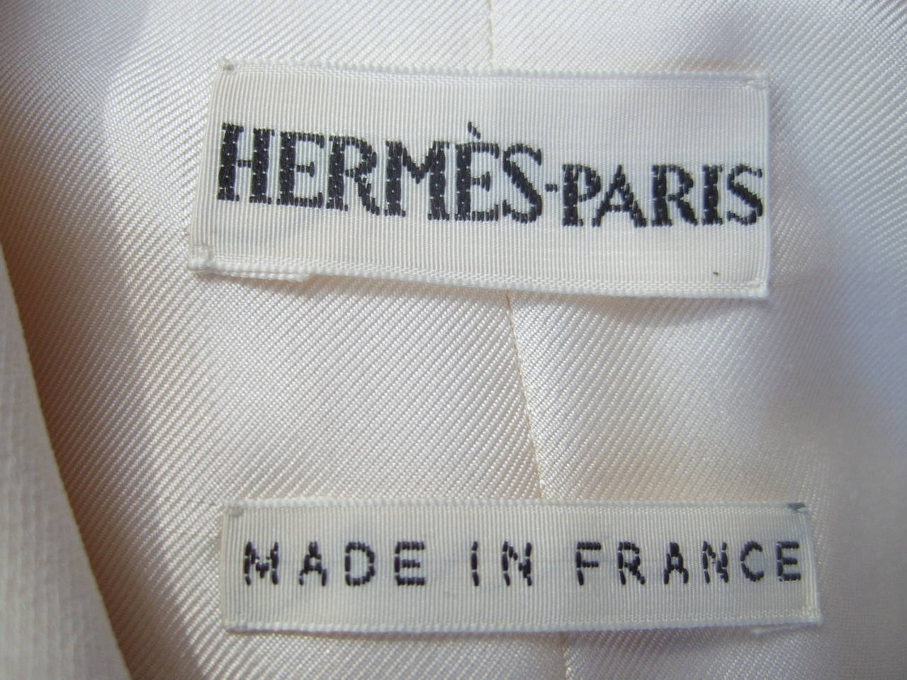 Hermes Paris Ivory Silk Blouse Vest Made in France Size 38 1