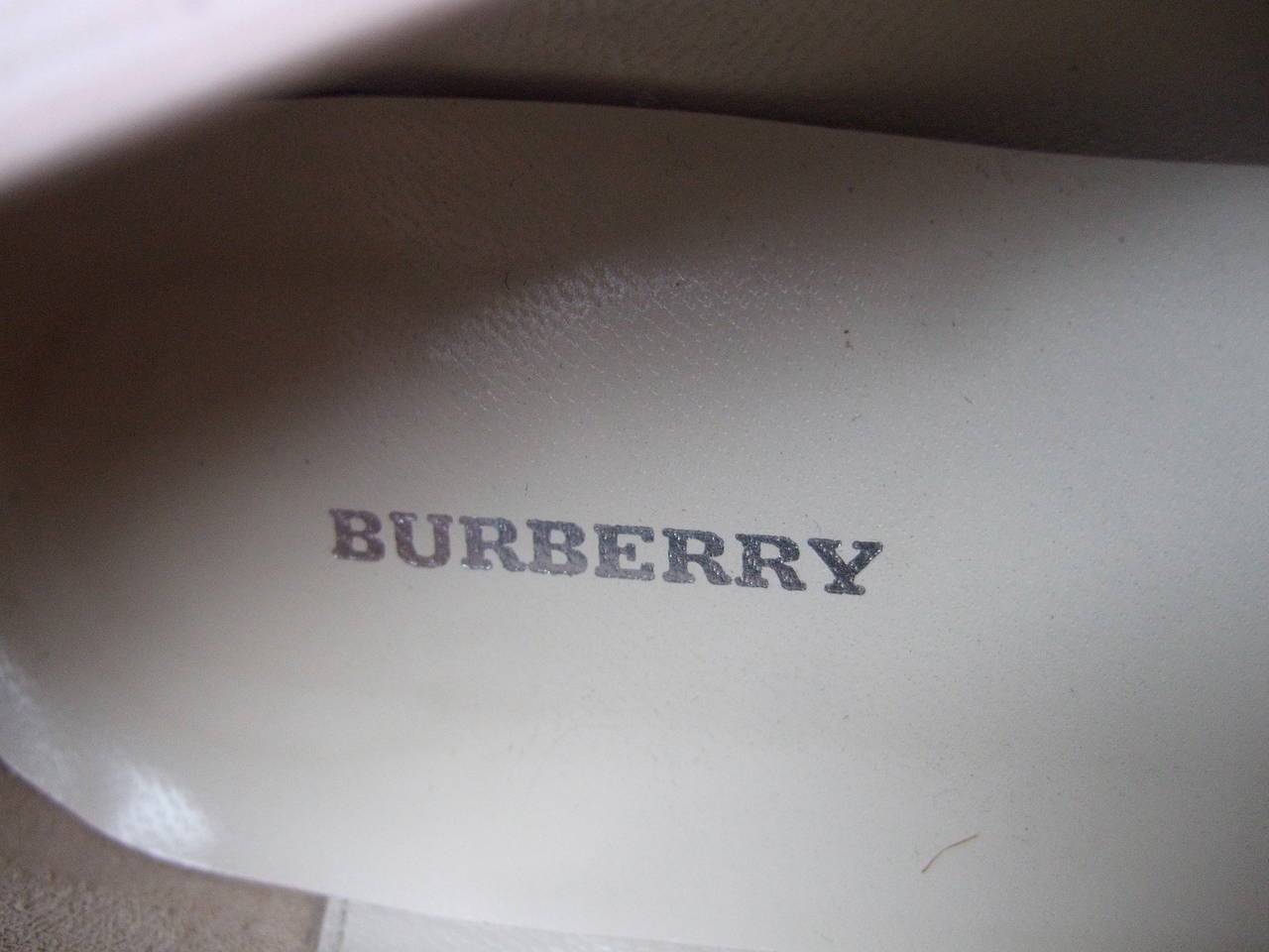 Beige Burberry Blush Pink Leather Ballet Style Flats Size 37