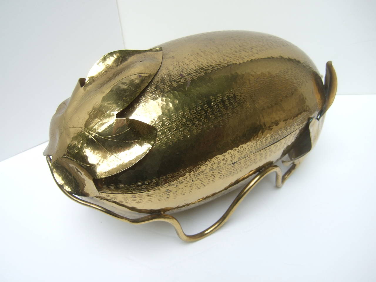 Women's or Men's Avant-Garde Artisan Brass Metal Decorative Gourd Designed by Lavorazione Amano