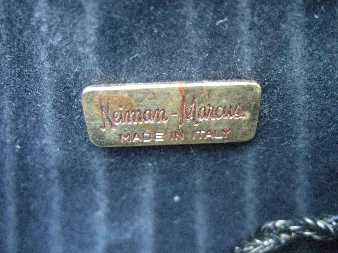 Women's Neiman Marcus Sleek Pewter Metal Evening Bag Made in Italy