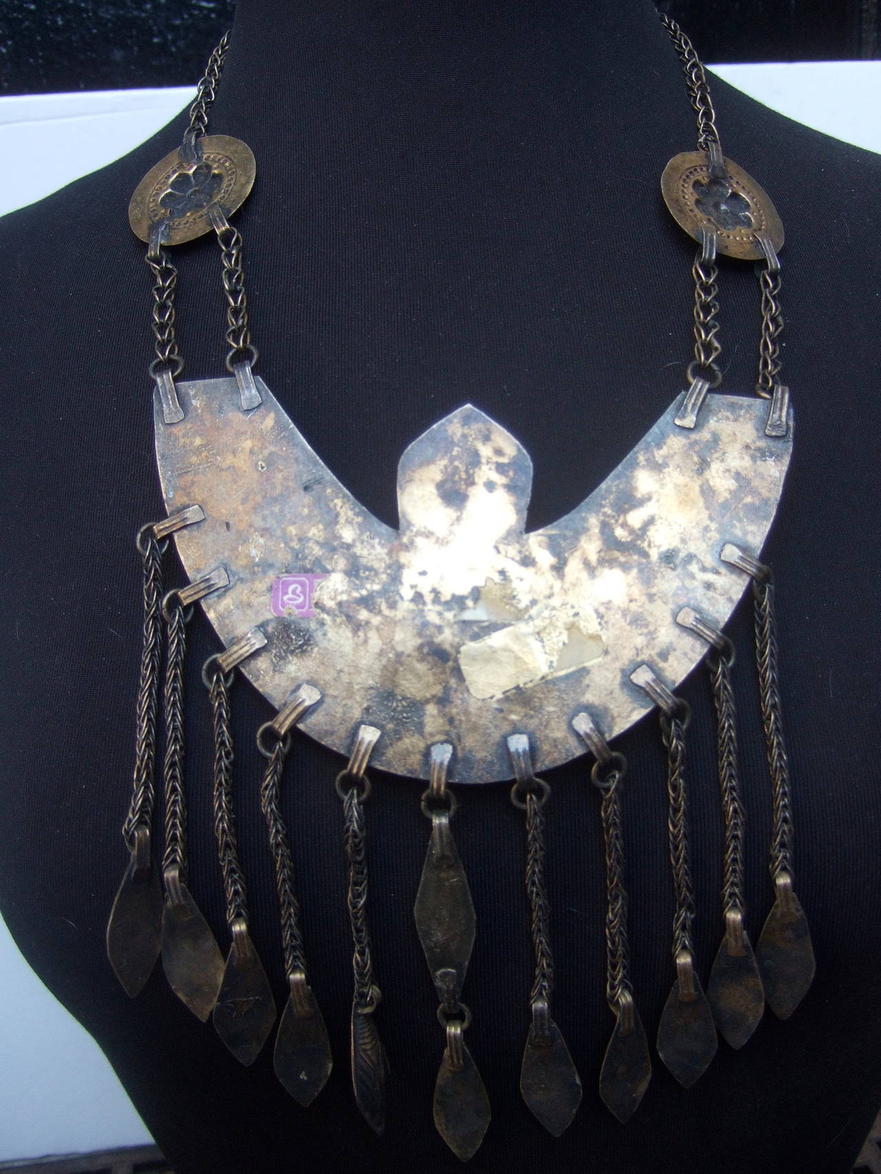 Massive Egyptian Revival Style Jeweled Serpent Ceremonial Necklace 5