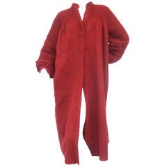 Geoffrey Beene Burgundy Wool Cocoon Coat for Saks Fifth Avenue