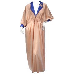Zandra Rhodes Luxurious Peach Lounge Gown c 1980s 1
