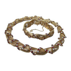 Marcel Boucher Crystal Wreath Necklace & Bracelet Set ca 1960 3