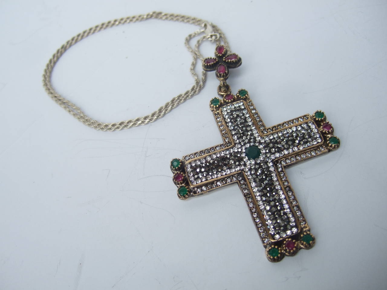 jeweled cross necklace