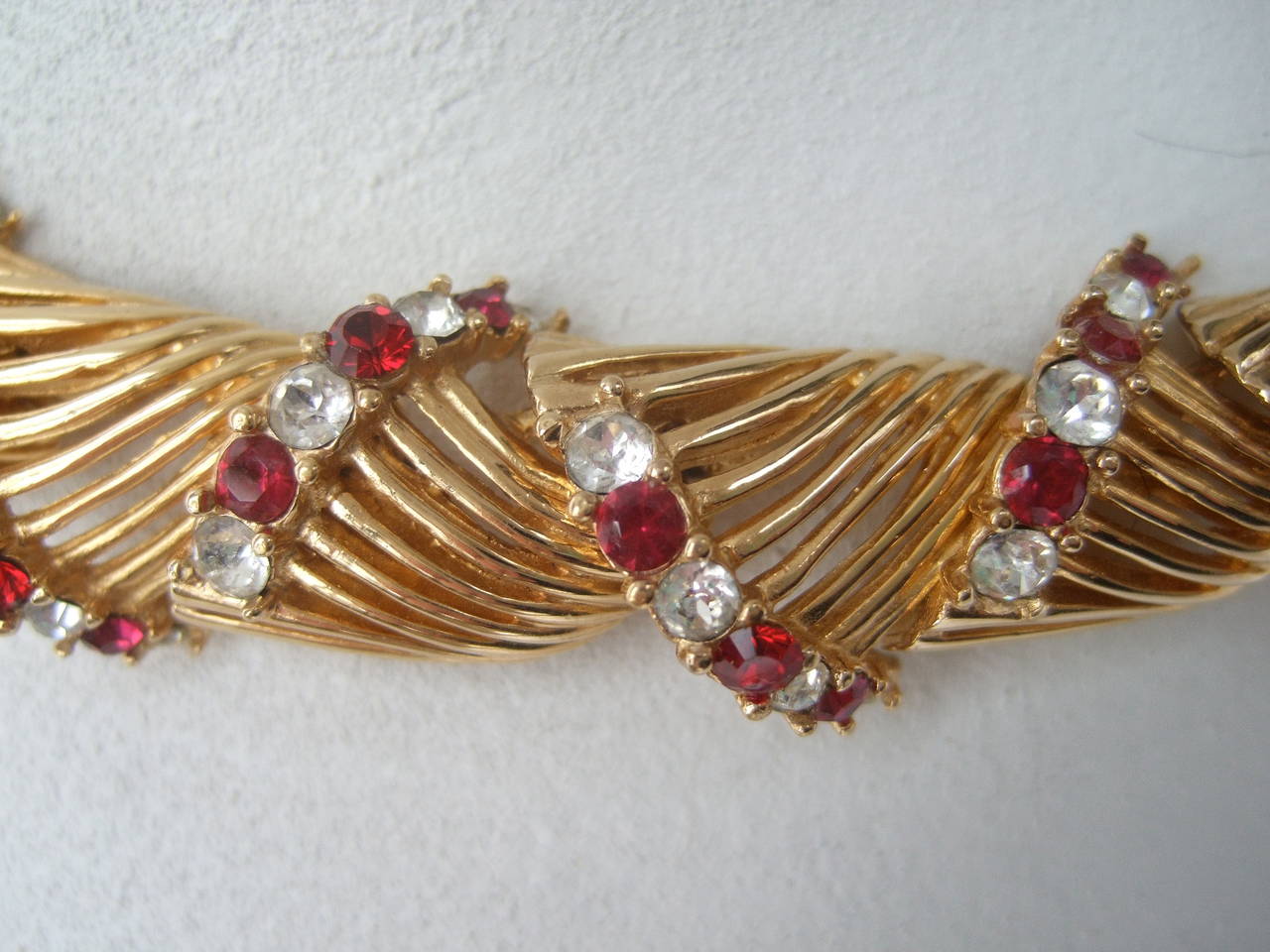 Marcel Boucher Crystal Wreath Necklace & Bracelet Set ca 1960 In Excellent Condition In University City, MO