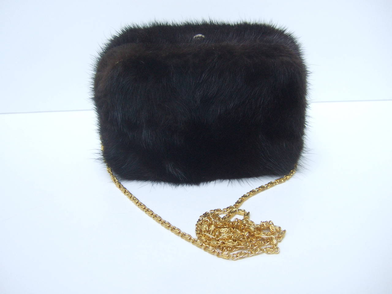 Luxurious Mink Fur Diminutive Evening Bag c 1980s 1