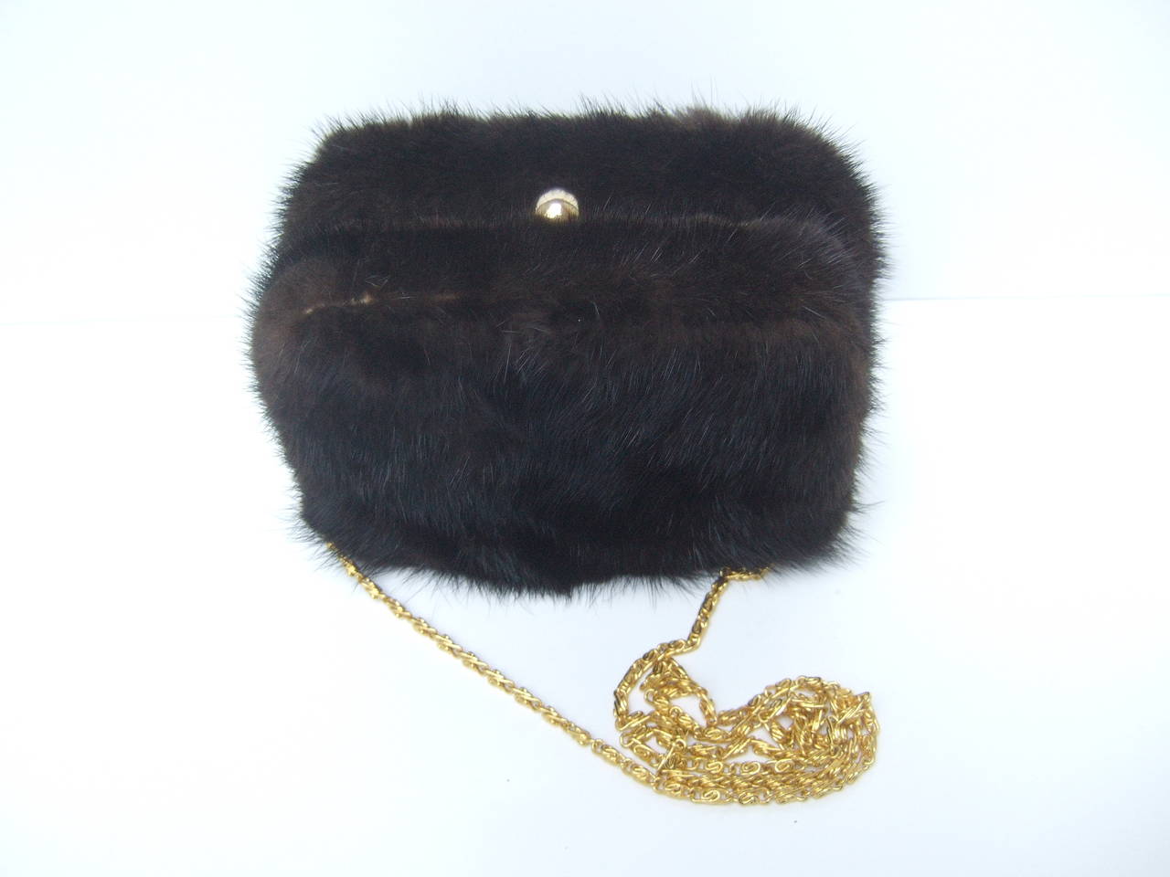 Luxurious Mink Fur Diminutive Evening Bag c 1980s 3