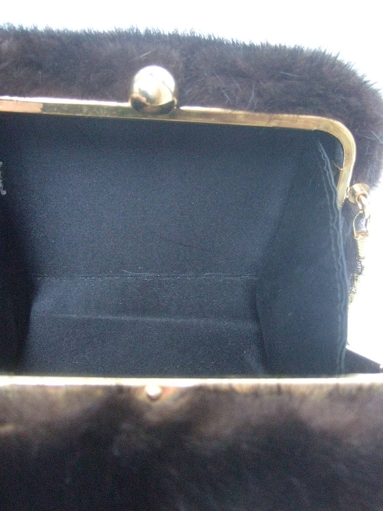 Luxurious Mink Fur Diminutive Evening Bag c 1980s 2