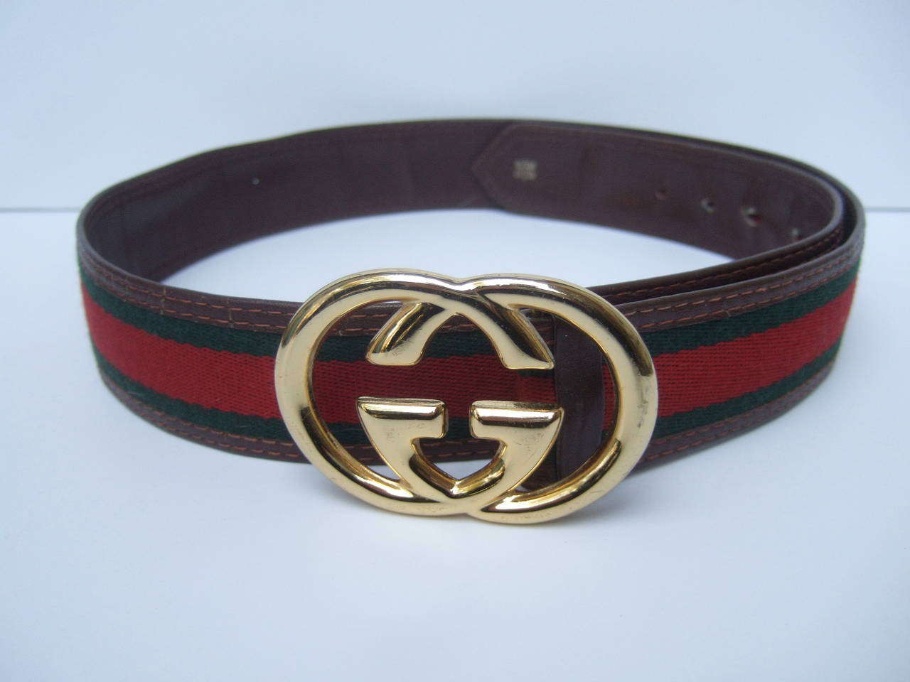 striped gucci belt