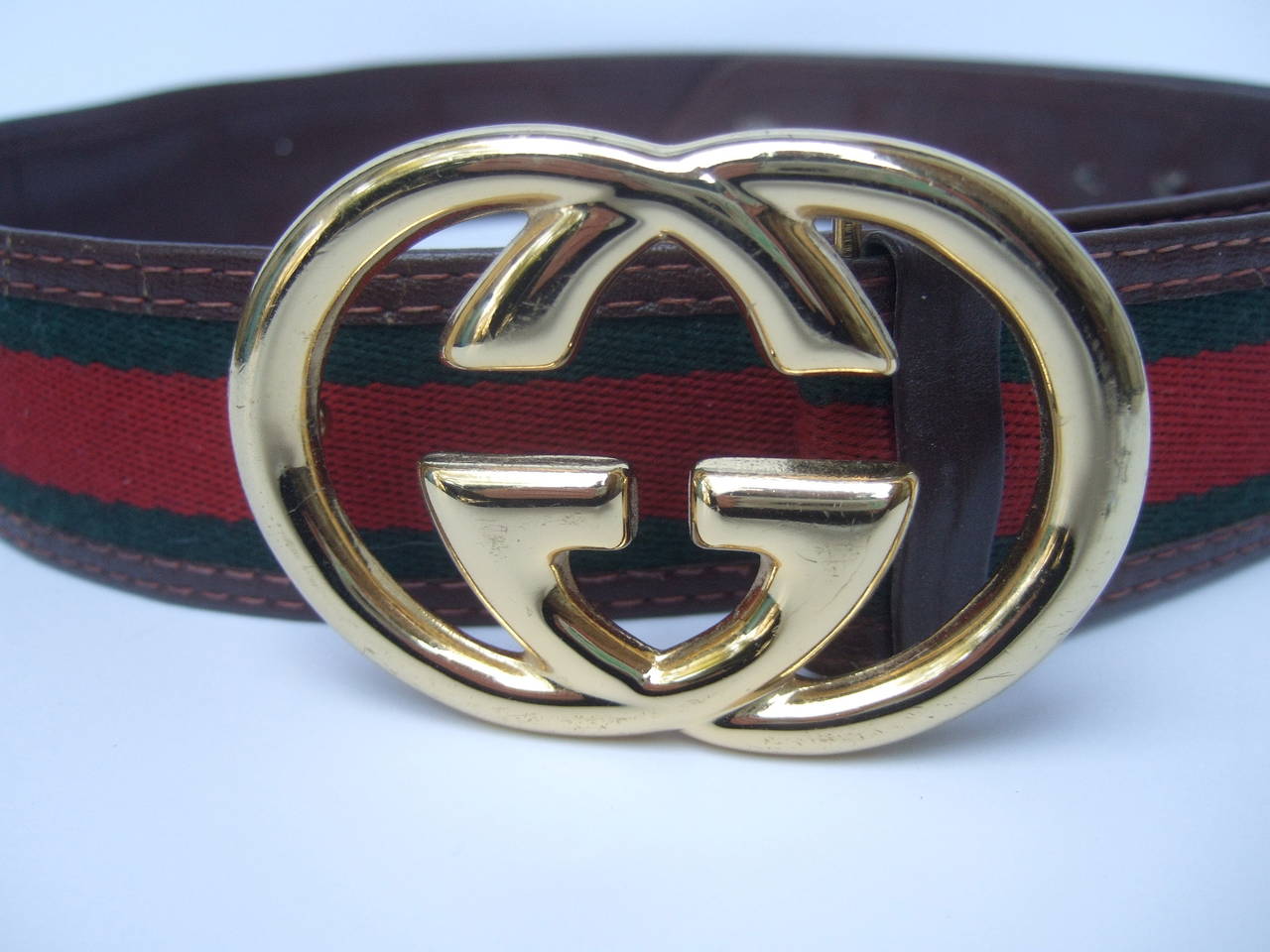 gucci belt red and green gold buckle