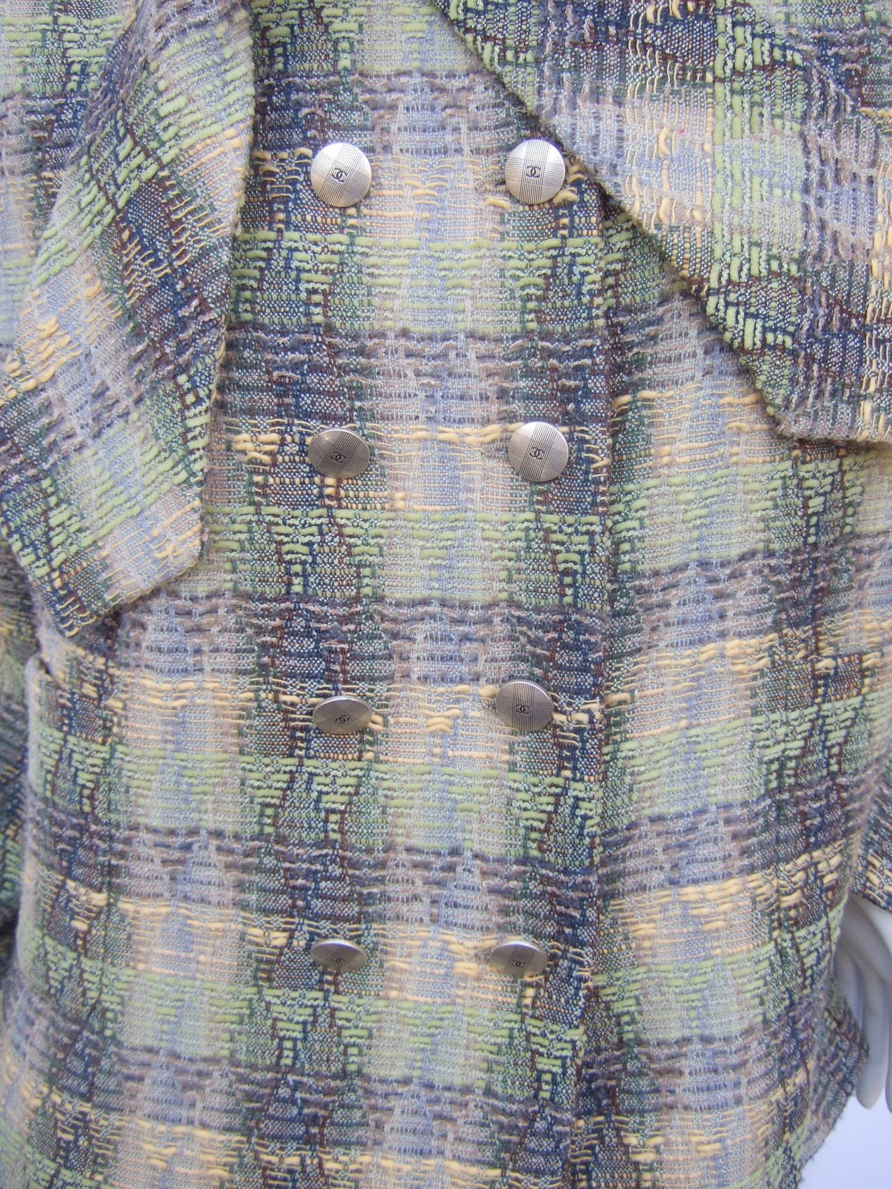 Chanel Boutique Elegant Wool & Silk Knit Skirt Suit Size 44 4