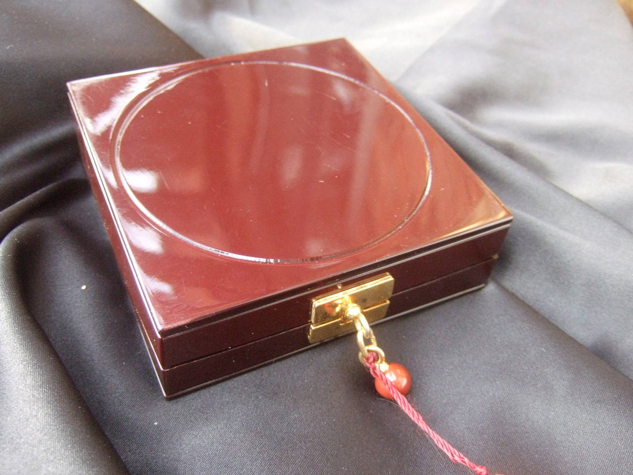 Sleek Lucite Cinnabar Color Evening Bag Made in Italy