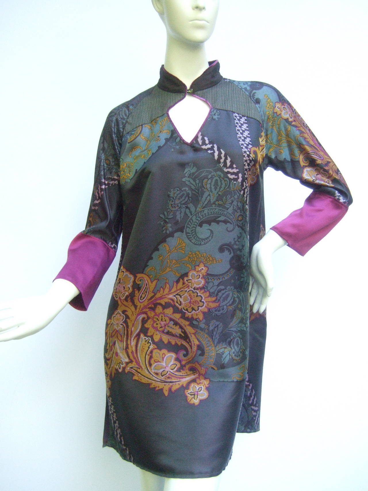 Etro Exotic Silk Print Tunic Dress Made in Italy Size 40 1
