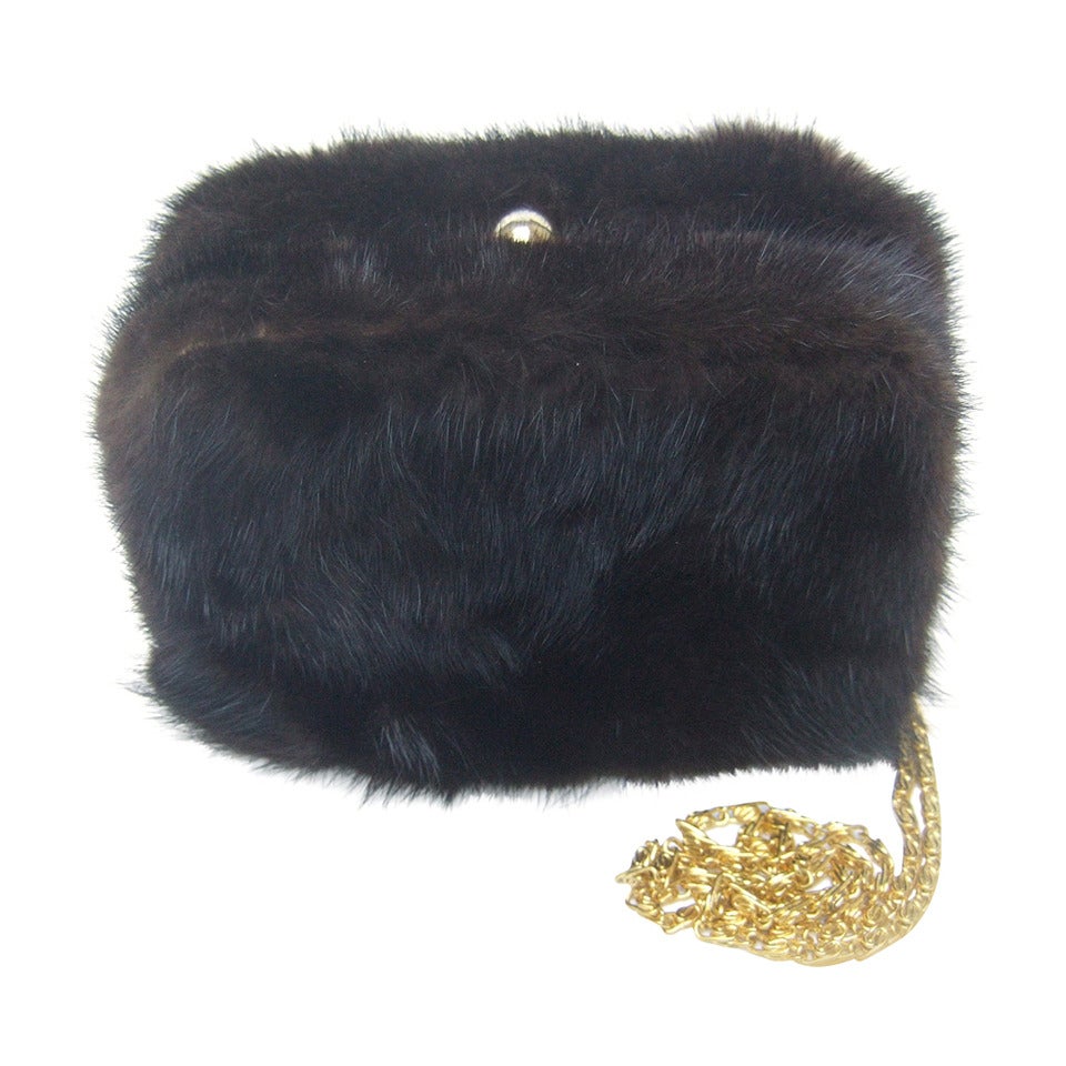 Luxurious Mink Fur Diminutive Evening Bag c 1980s