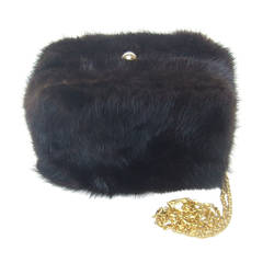 Vintage Luxurious Mink Fur Diminutive Evening Bag c 1980s