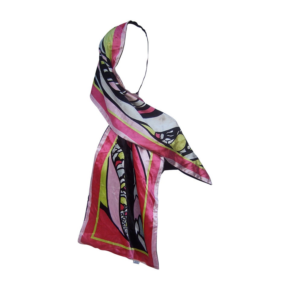 Emilio Pucci Luxurious Velvet Print Oblong Scarf Made in Italy